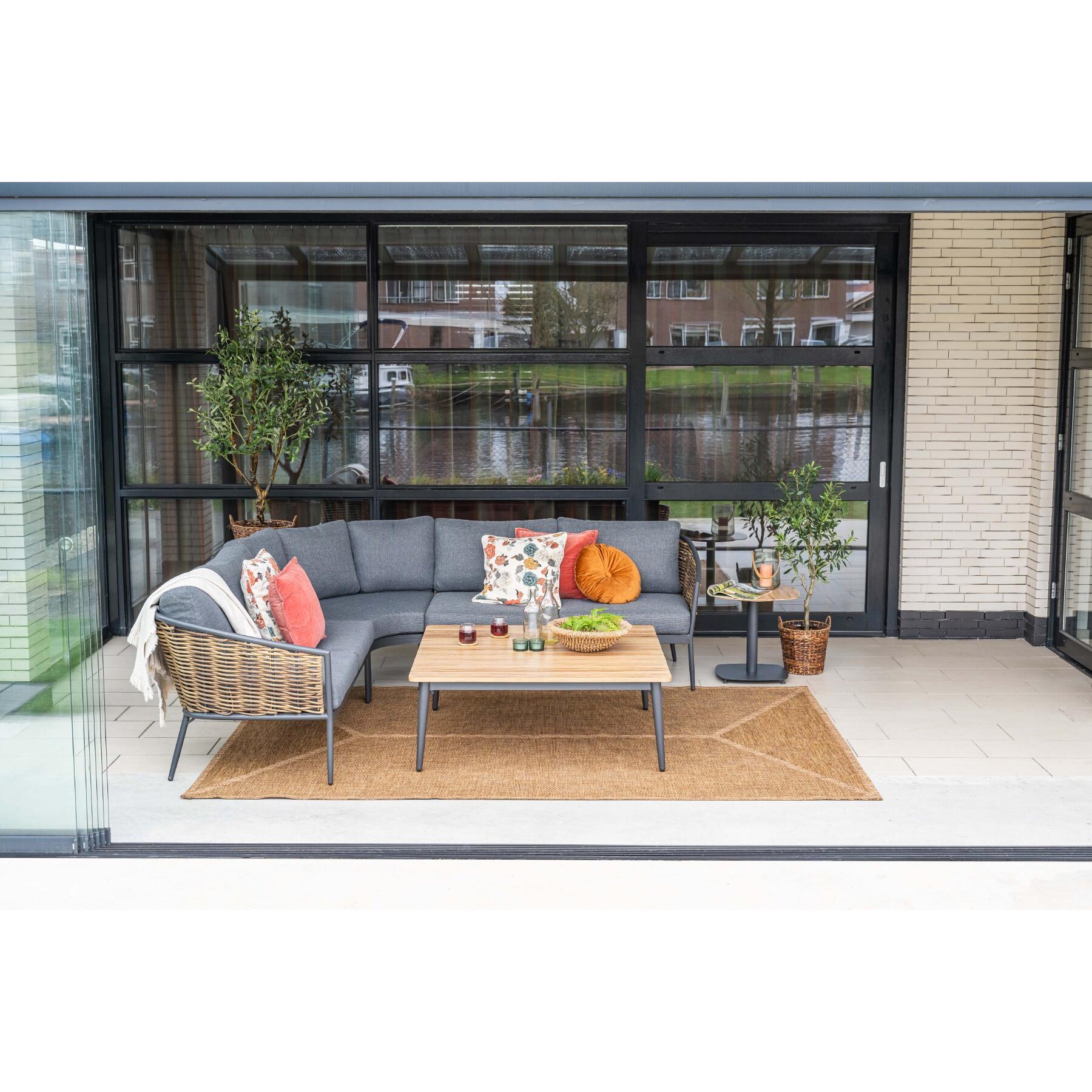 GI Bali loungeset (4-delig) - Naturel Rotan|Carbon Black