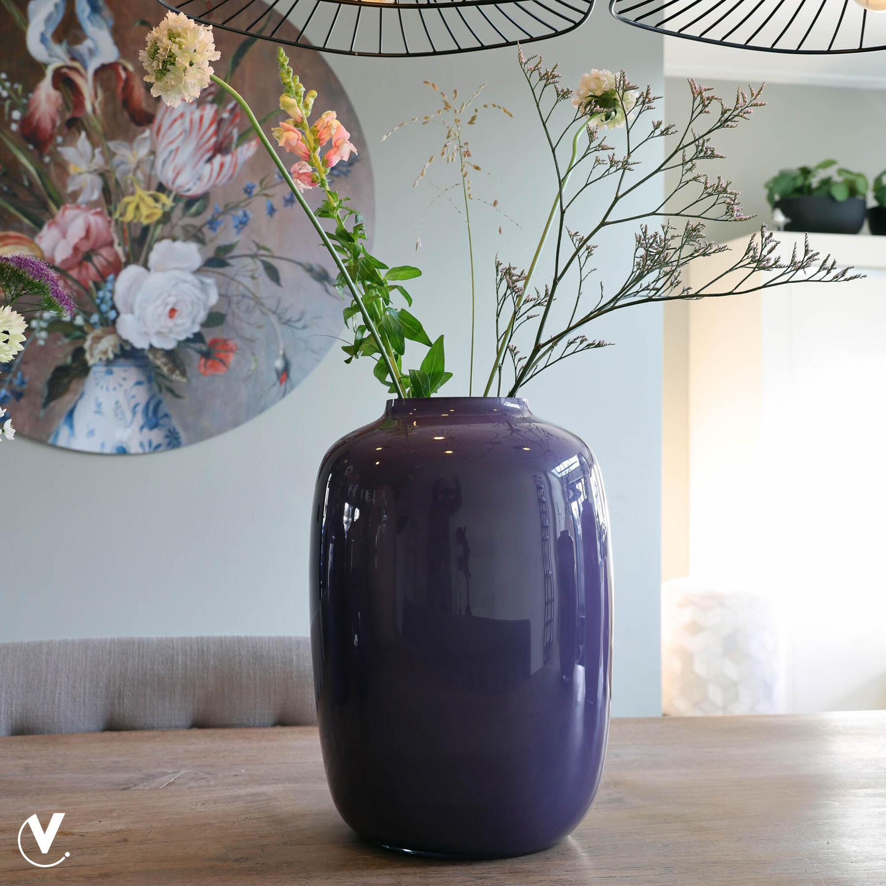 Vase The World - Artic M purple Ø25 x H35 cm