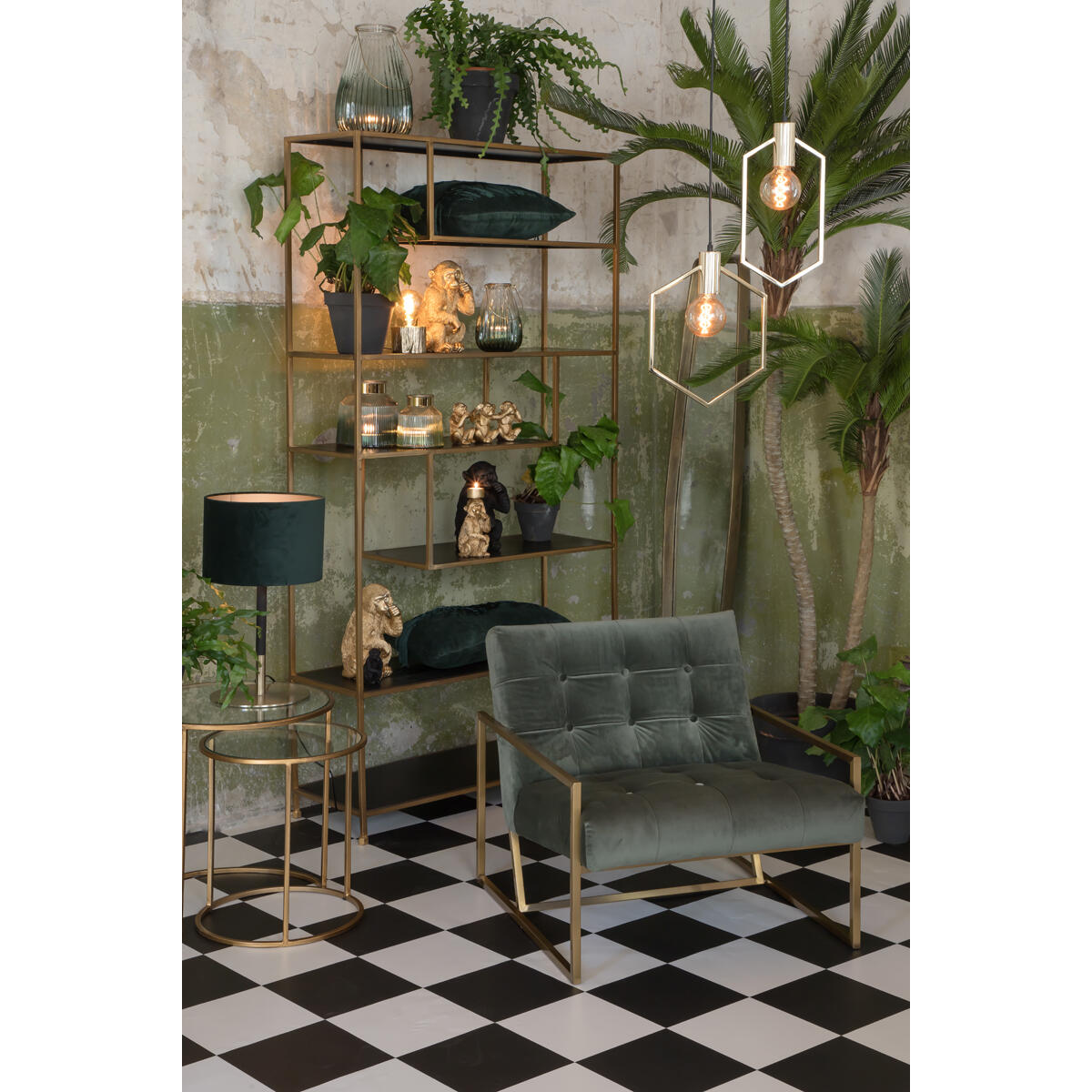 Light & Living - Stoel GENEVE - 81x71x70cm - Groen