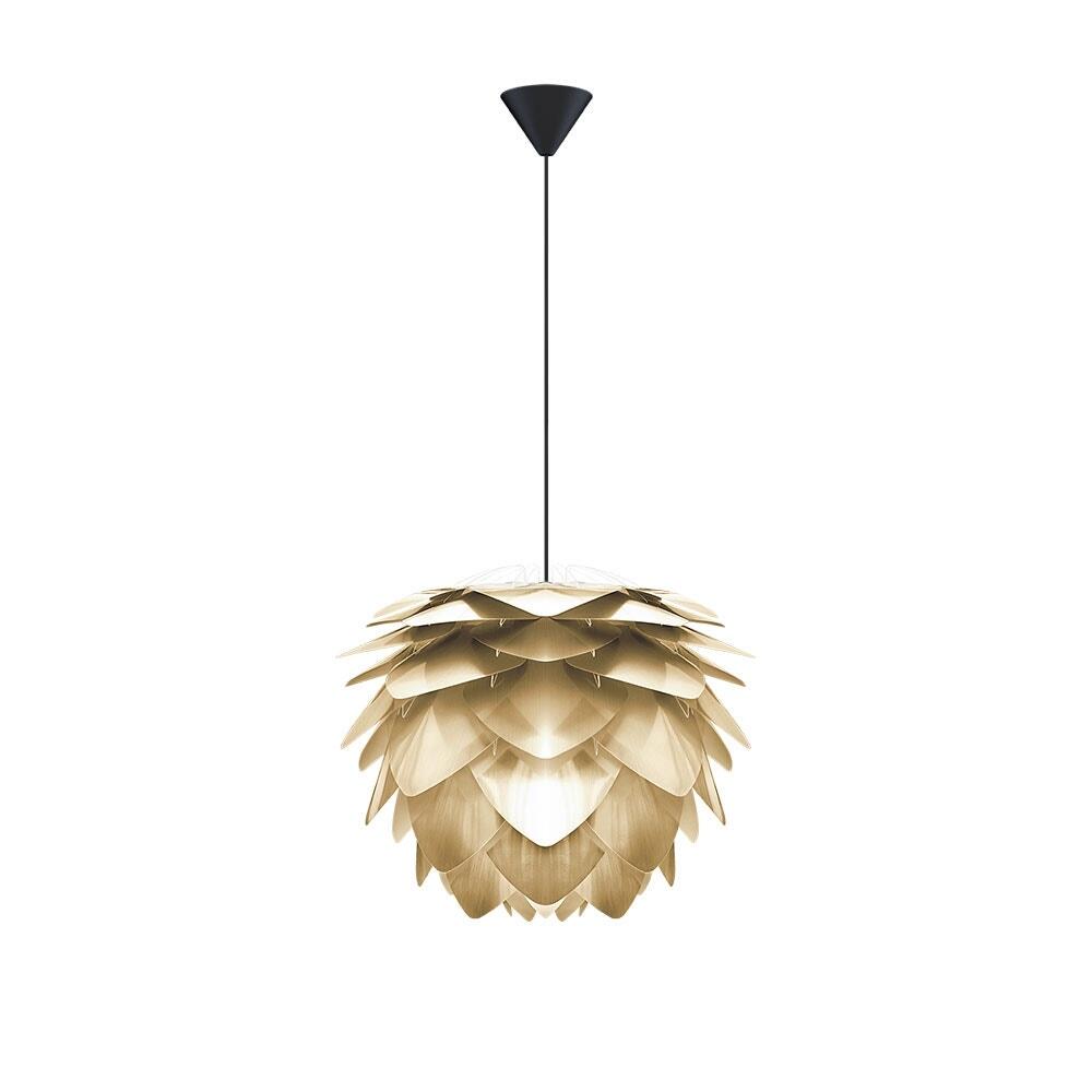 Umage Silvia Mini hanglamp brushed brass - met koordset zwart - Ø 32