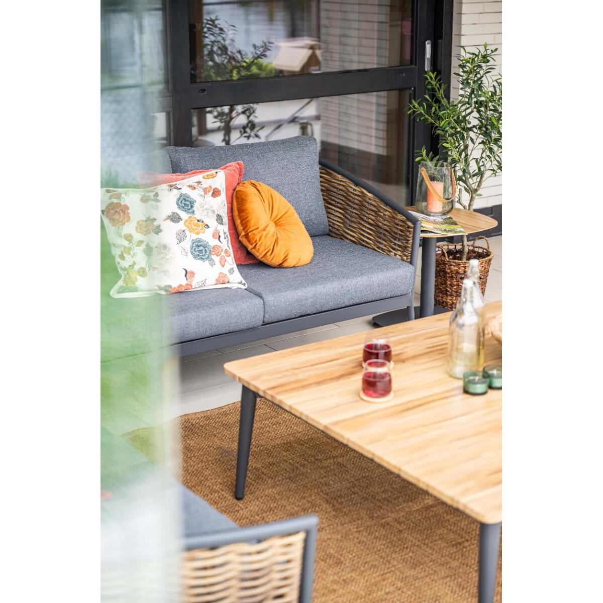 GI Bali loungeset (4-delig) - Naturel Rotan|Carbon Black