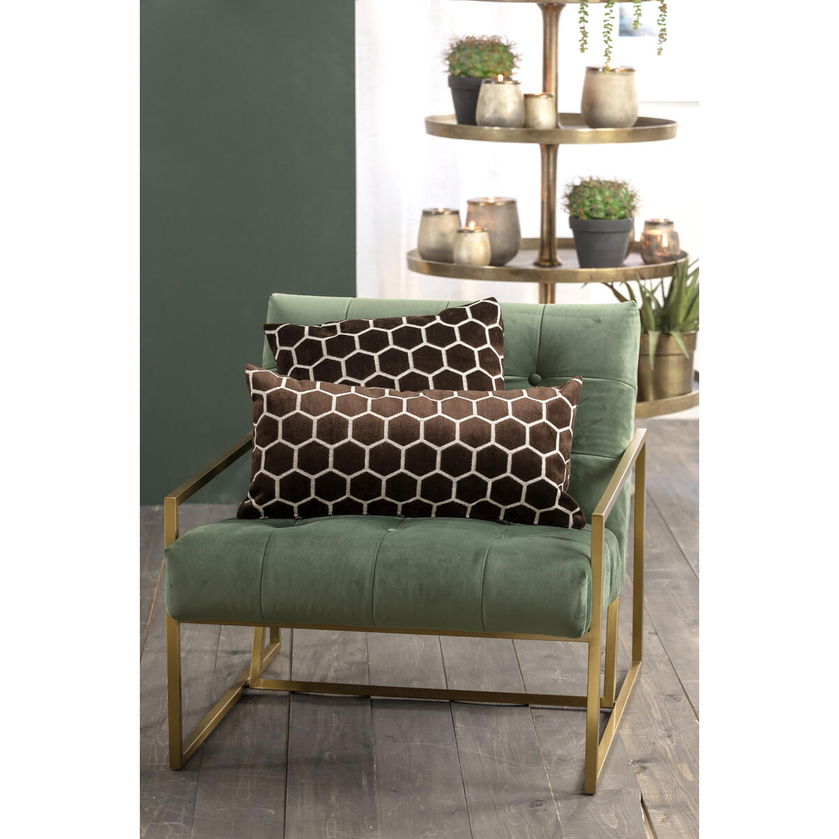Light & Living - Stoel GENEVE - 81x71x70cm - Groen