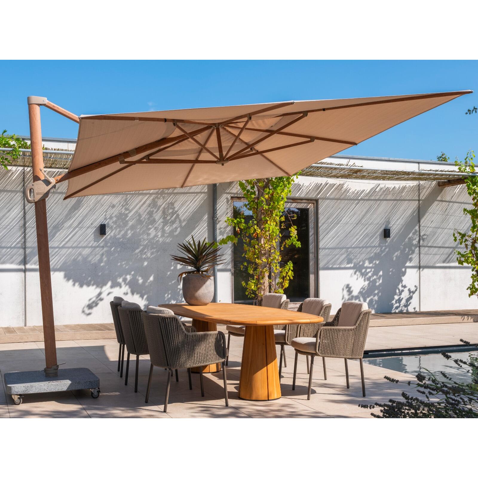 4-Seasons Hacienda zweefparasol 300 x 400 cm. - Woodlook|Sand