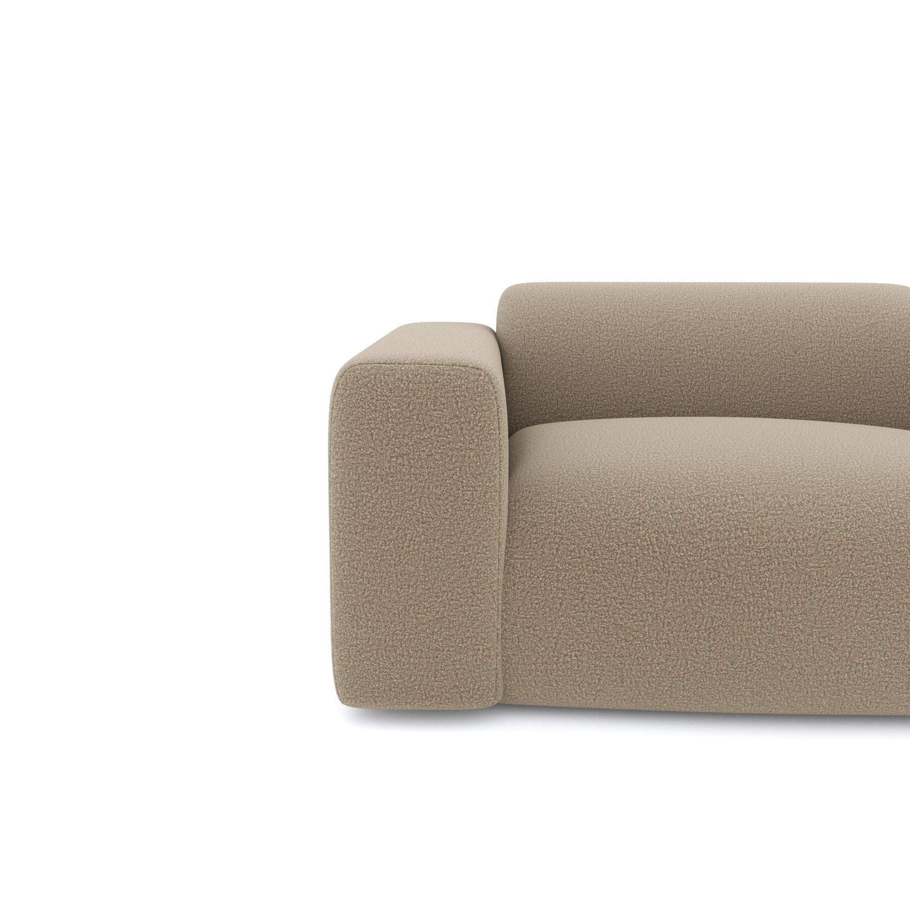 3-zitsbank in taupe bouclette stof 205cm