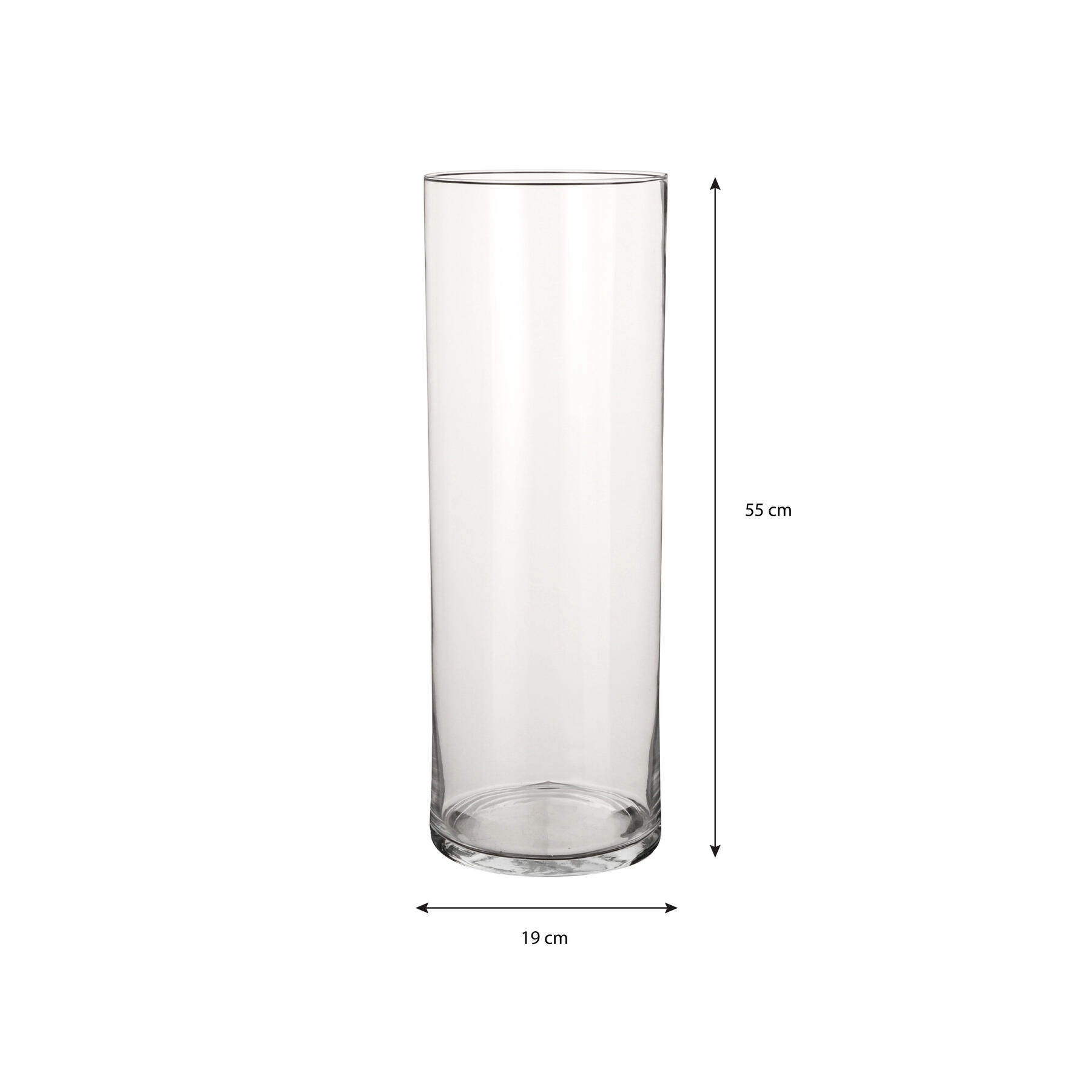 Mica Decorations Carly Vaas - H55 x Ø19 cm - Cylinder - Transparant