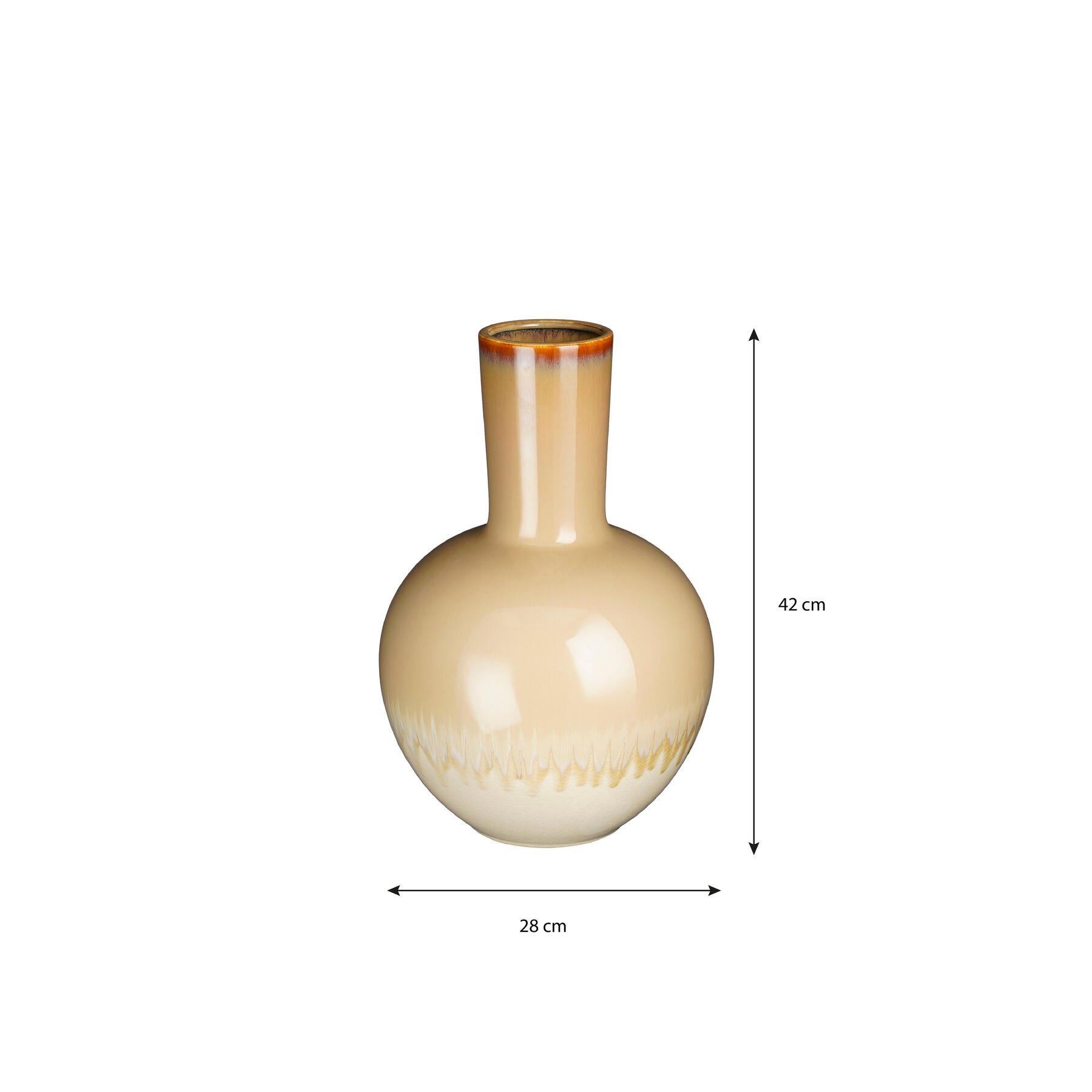 Mica Decorations Holm Vaas - H42 x Ø27,5 cm - Keramiek - Crème