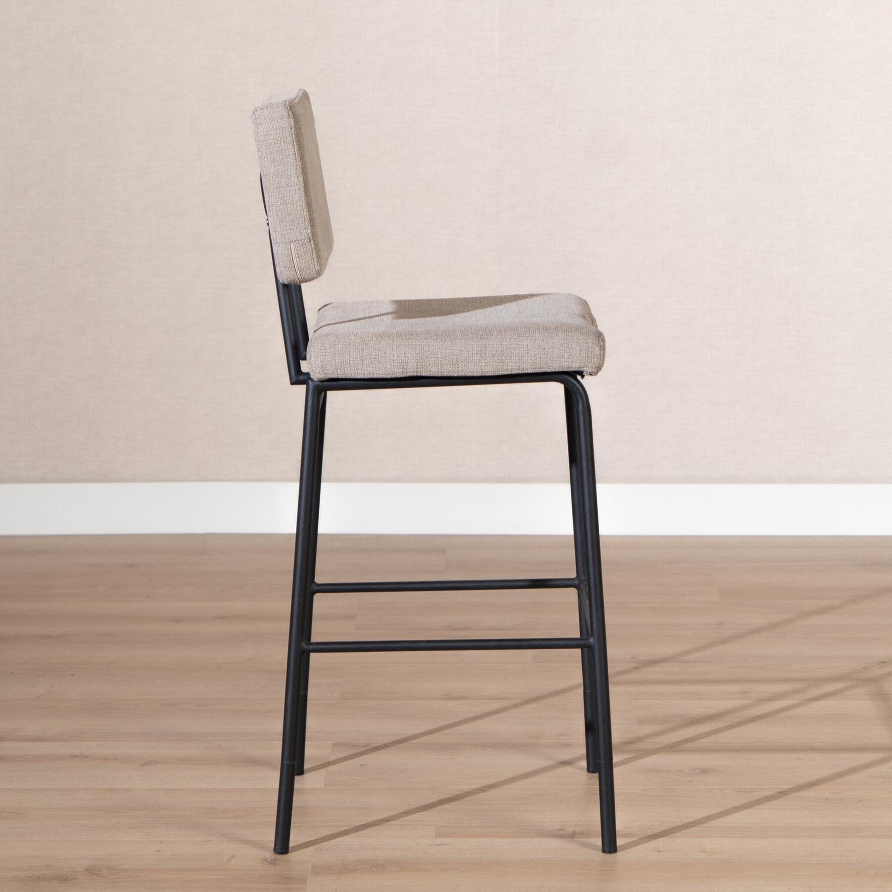 Bronx71 Scandinavische barkruk Espen taupe gerecyclede stof 64-77 cm -