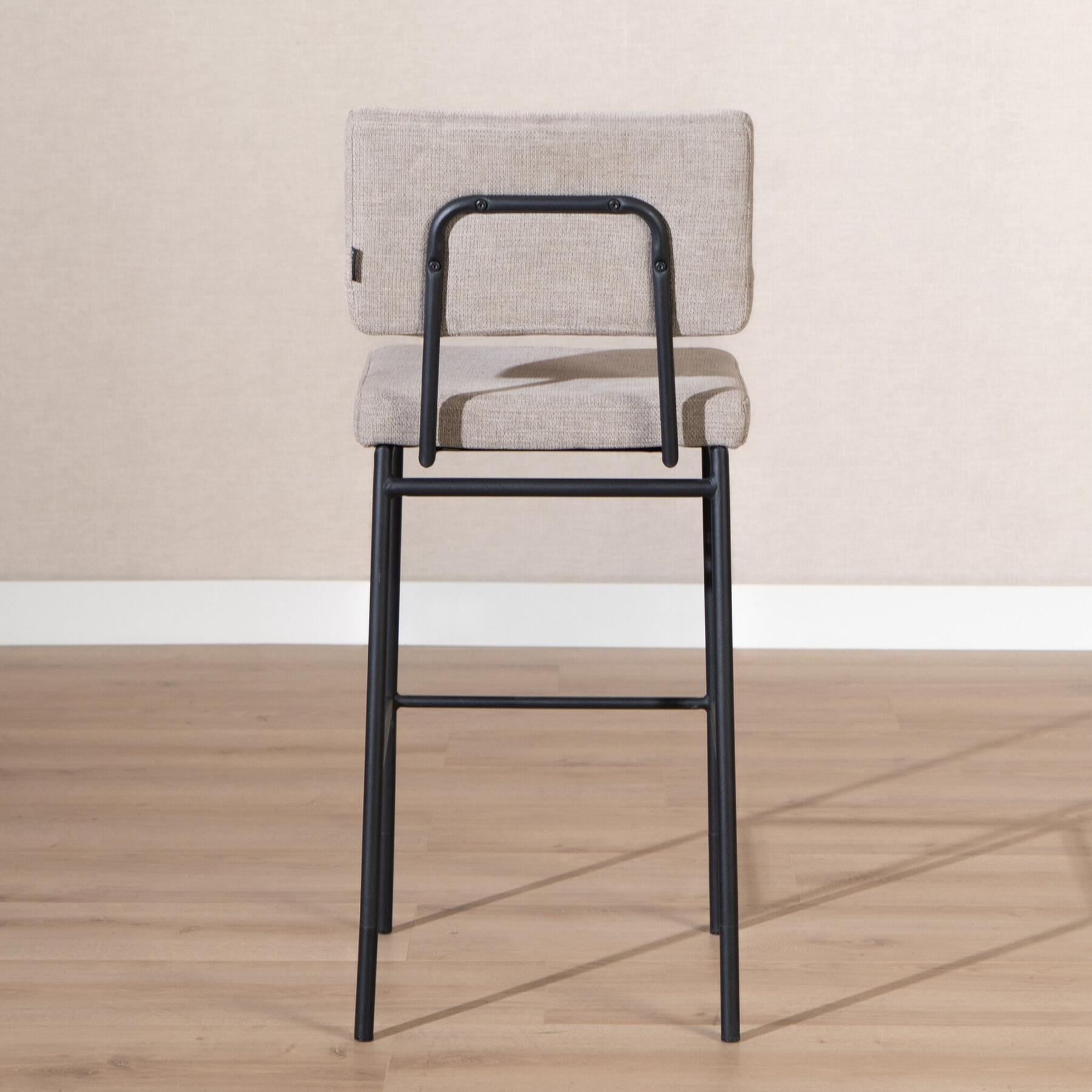 Bronx71 Scandinavische barkruk Espen taupe gerecyclede stof 64-77 cm -