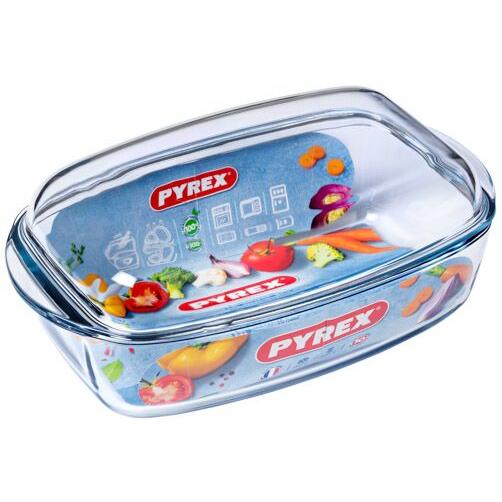 Pyrex - Schaal Rechthoek met Deksel, 6,5 liter - Pyrex | Essentials