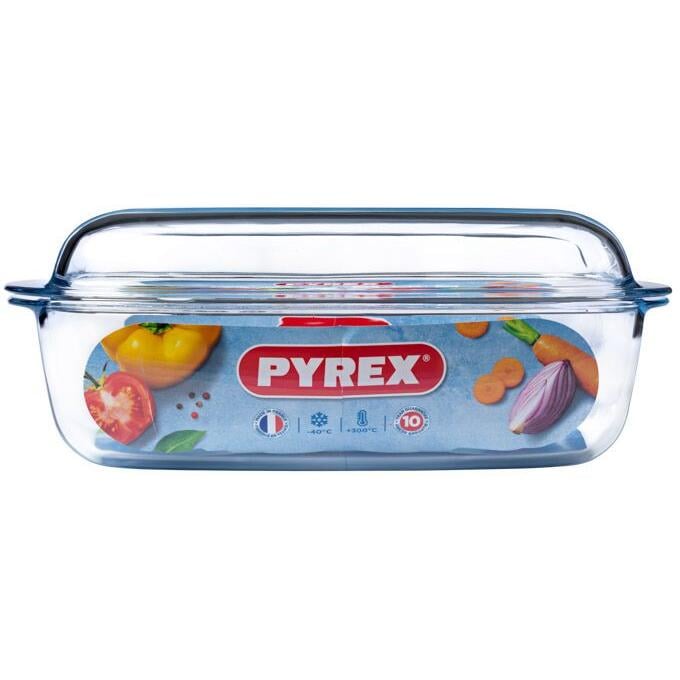 Pyrex - Schaal Rechthoek met Deksel, 6,5 liter - Pyrex | Essentials