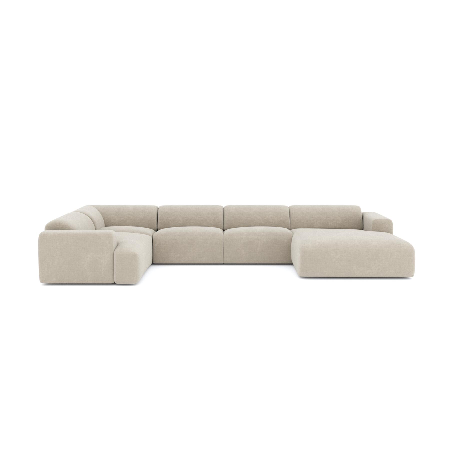 Panorama bank, recht, fluweel met beige patroon