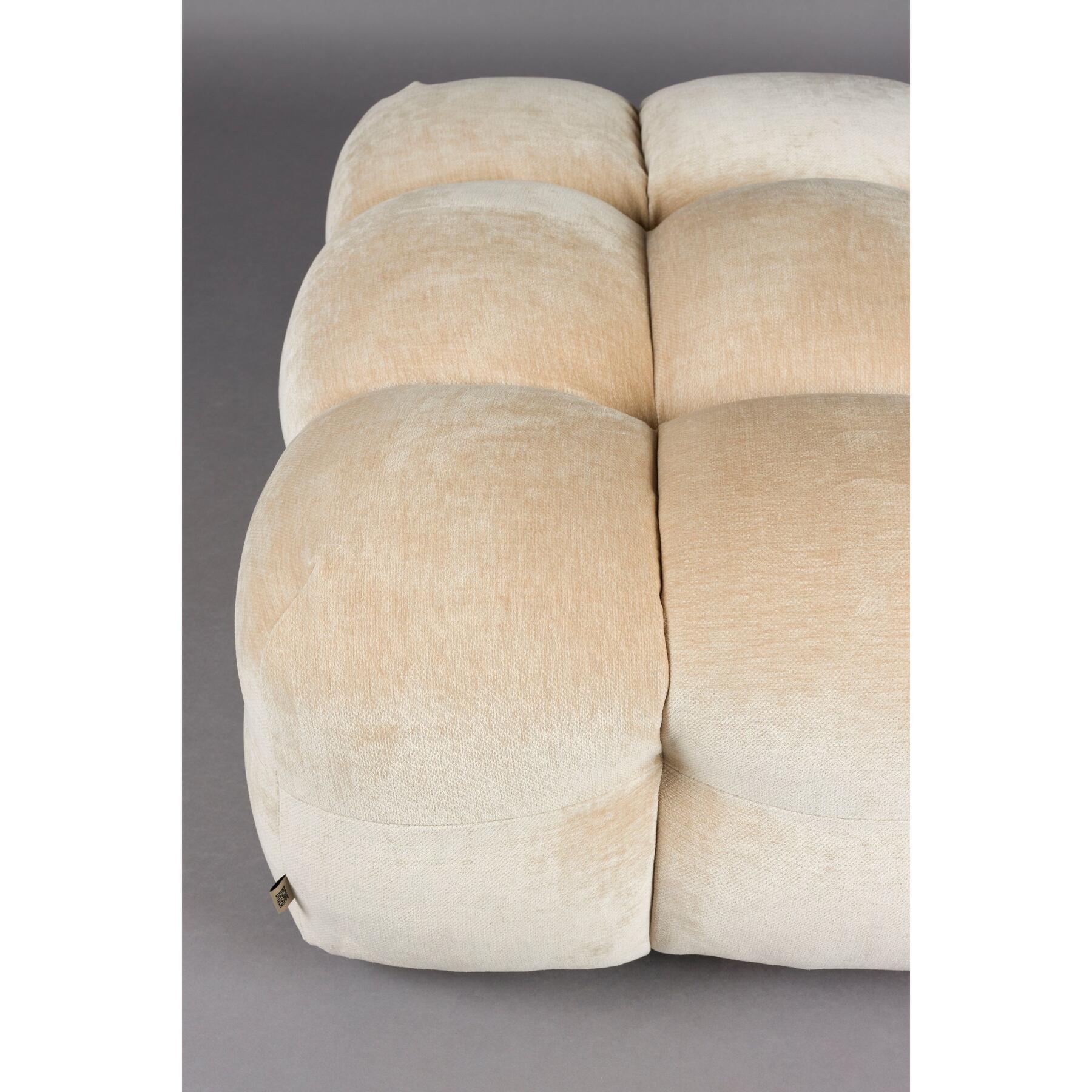 Dutchbone Hackman Hocker Velours Beige