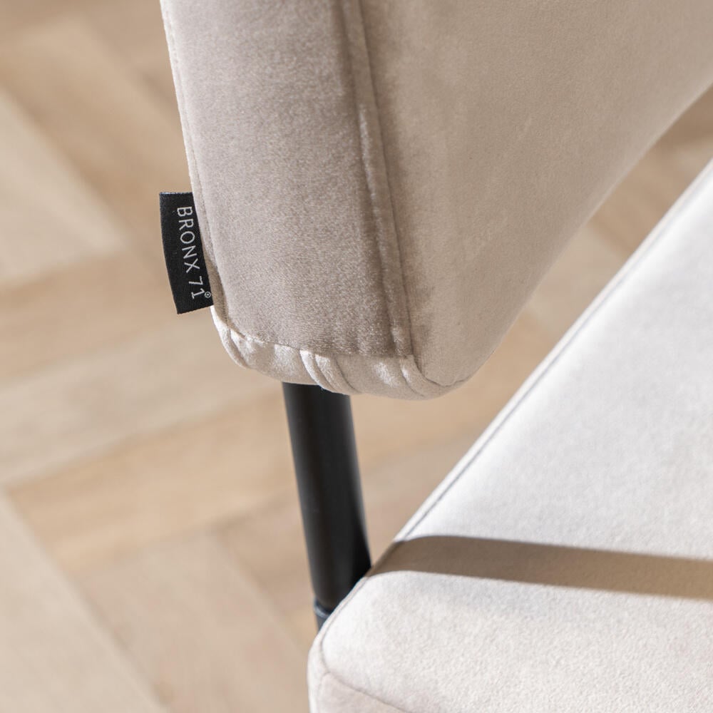 Bronx71 Velvet eetkamerbank Espen taupe 190 cm