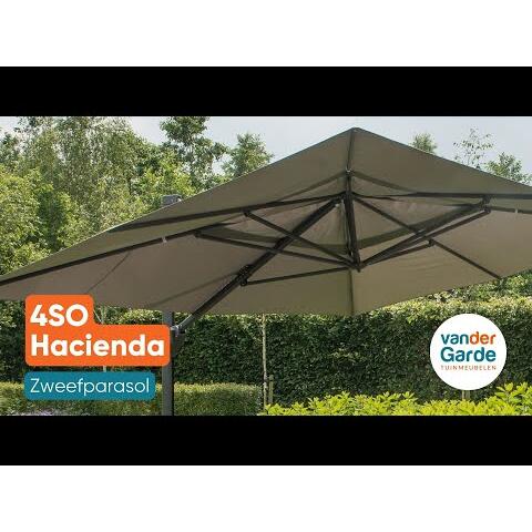 4-Seasons Hacienda zweefparasol 300 x 400 cm. - Woodlook|Sand