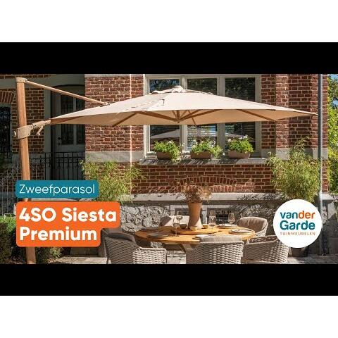 4-Seasons zweefparasol Siesta 300 x 300 cm - Woodlook|Sand