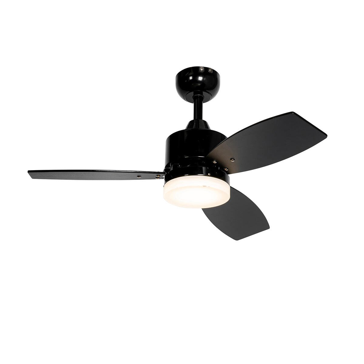 QAZQA Plafondventilator voor buiten zwart 91.3cm incl. LED dimbaar
