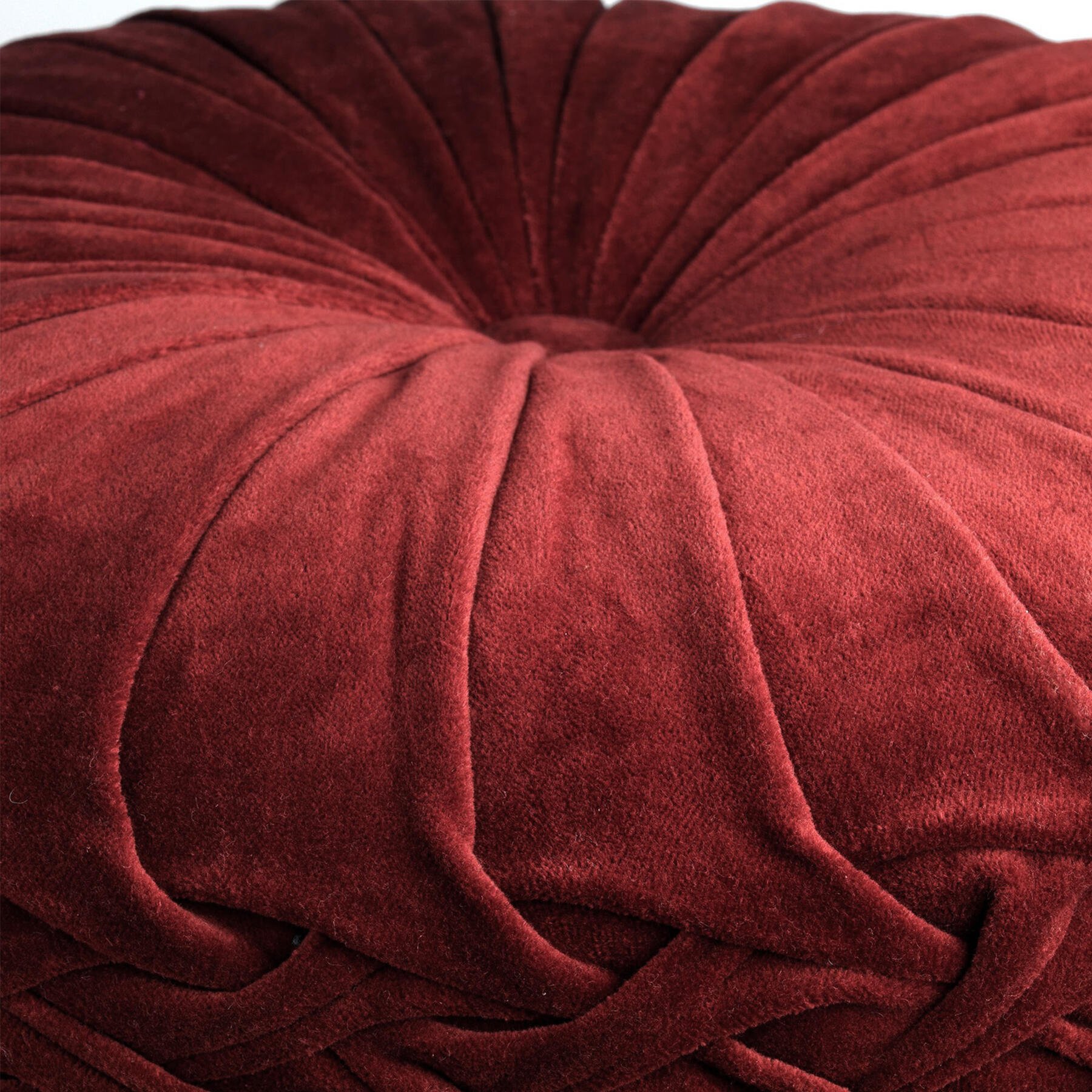 KAJA - Sierkussen rond velvet Merlot 40 cm
