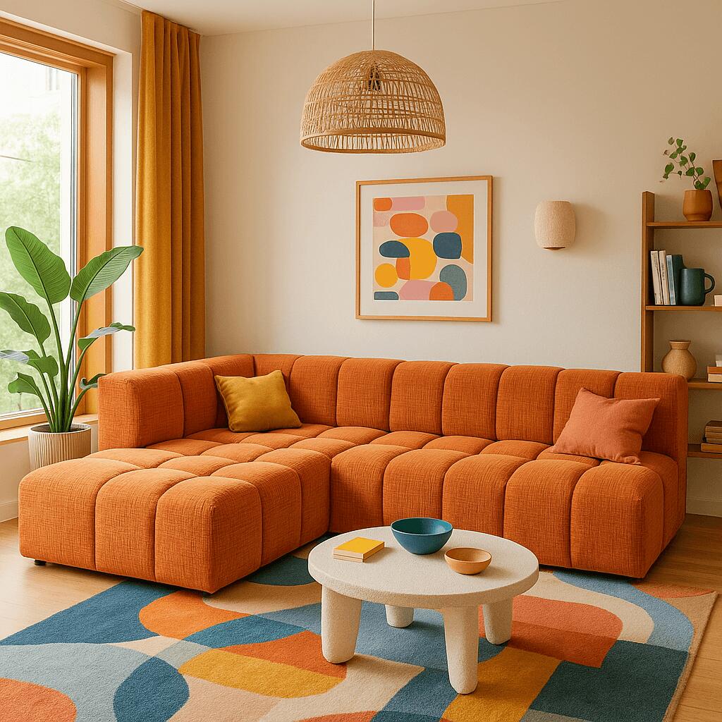 Kare Design Belami hoekbank - oranje - links