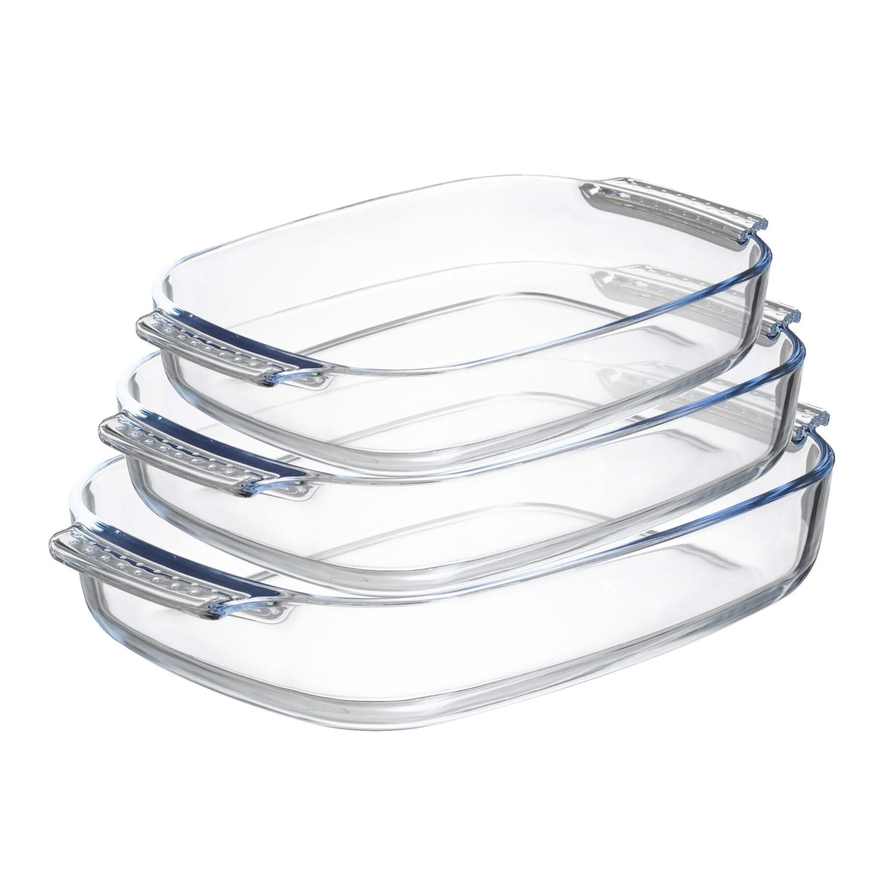 Sareva Ovenschalen - Hittebestendig glas - 2 | 2.7 | 3.8 liter - 3 delige set