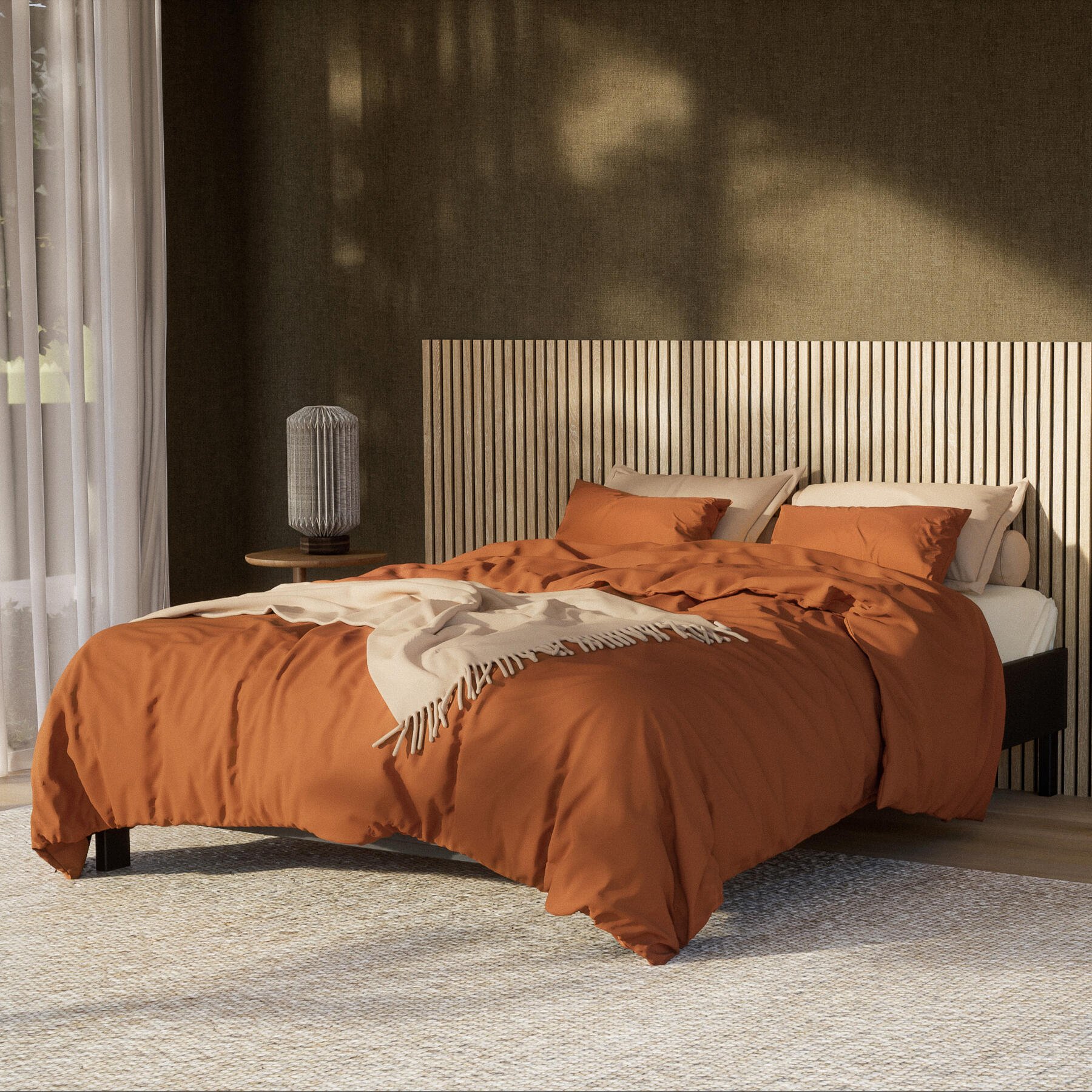by fonQ Fresh Dekbedovertrek 240 x 200/220 cm - Terracotta