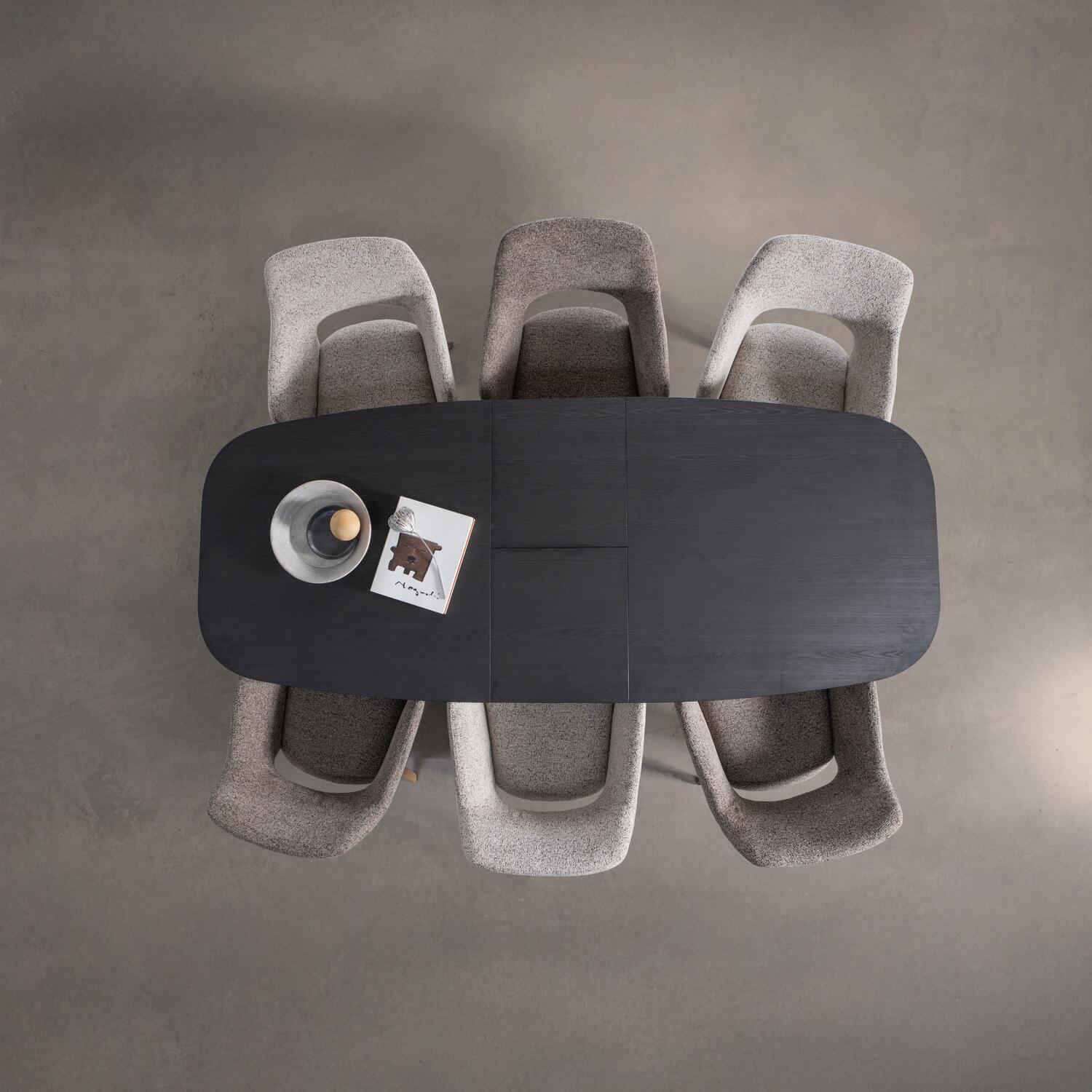 WOOOD Arros Eettafel Uitschuifbaar - Zwart - 75x180|220x90