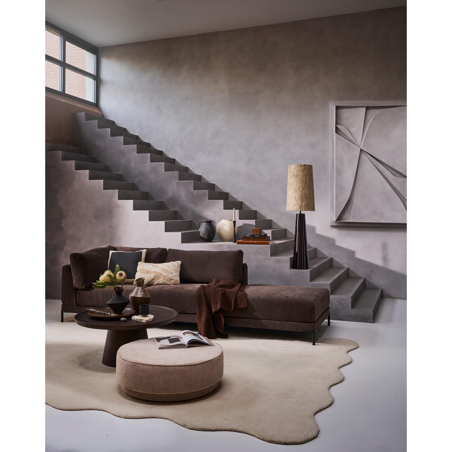 vtwonen Pearl Poef - Chenille - Natural Melange - 80x80x28