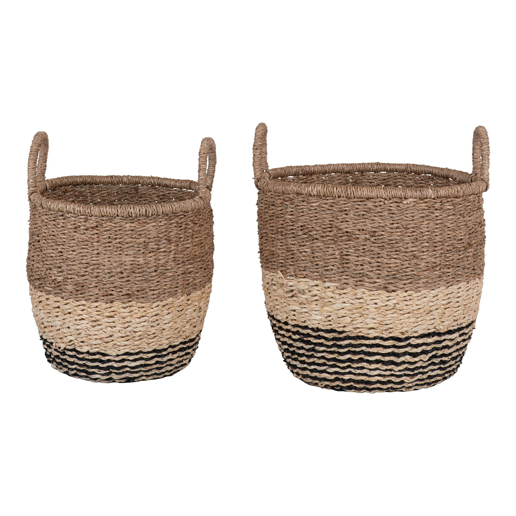 Lima Baskets - Baskets, seagrass, nature|brown|black set of 2