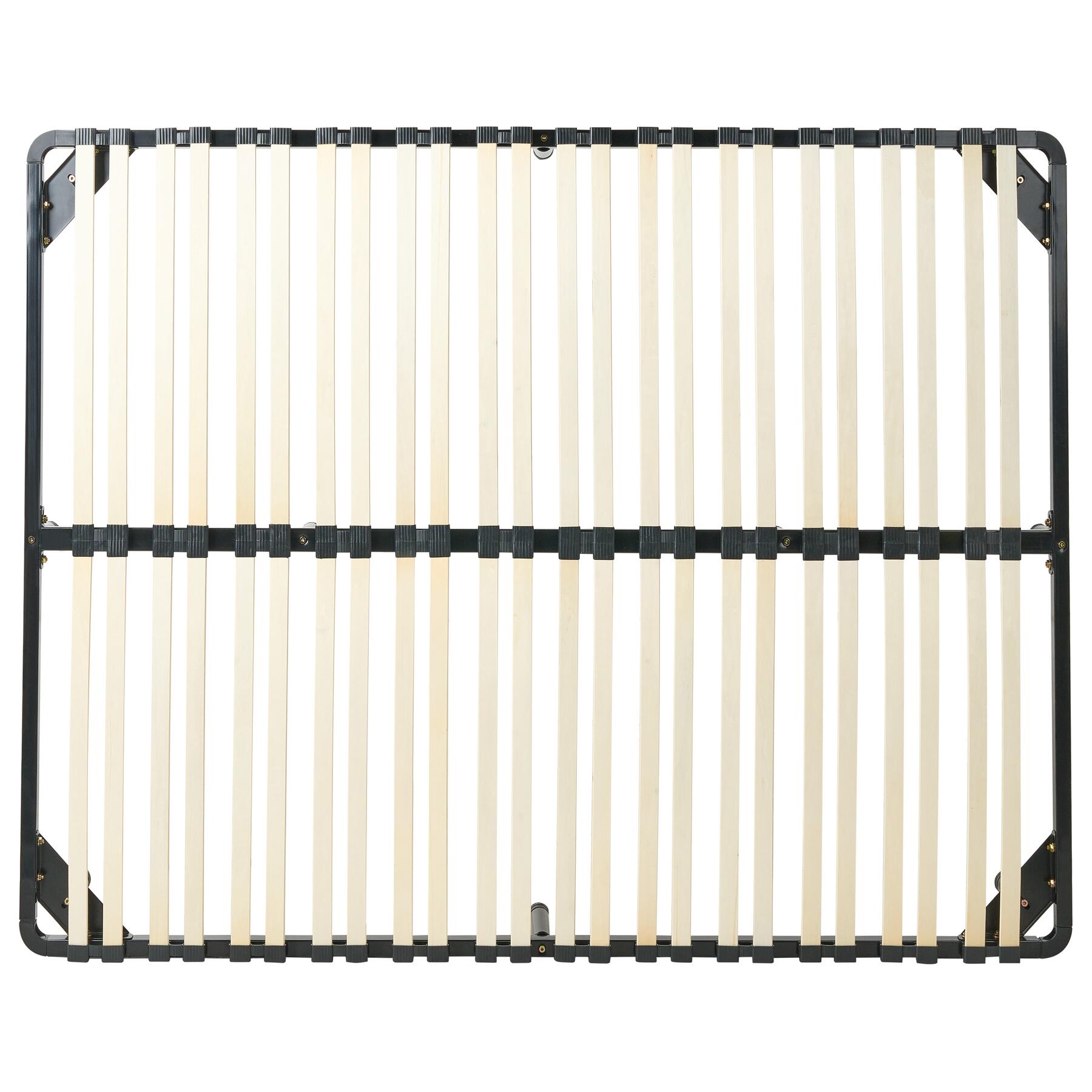 Beliani-BASIC -Vrijstaande lattenbodem-Zwart-160 x 200 cm-Staal