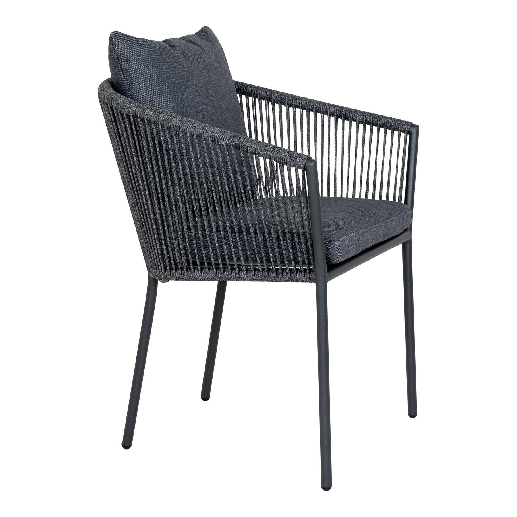 House Nordic Salerno Eetkmaerstoel Zwart|Grijs set van 4