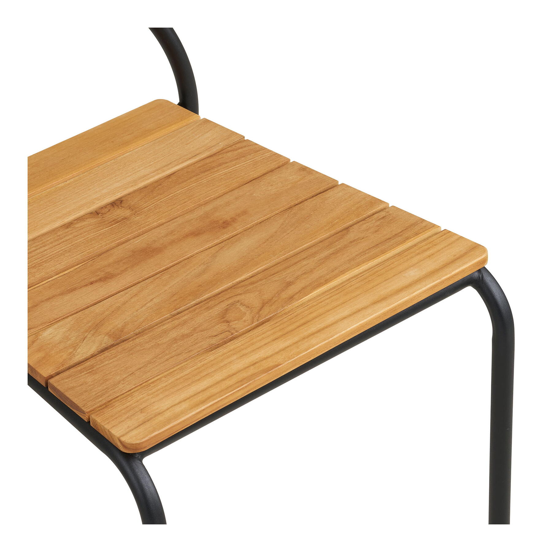 House Nordic Nashville Eetkmaerstoel Zwart|Teak set van 4