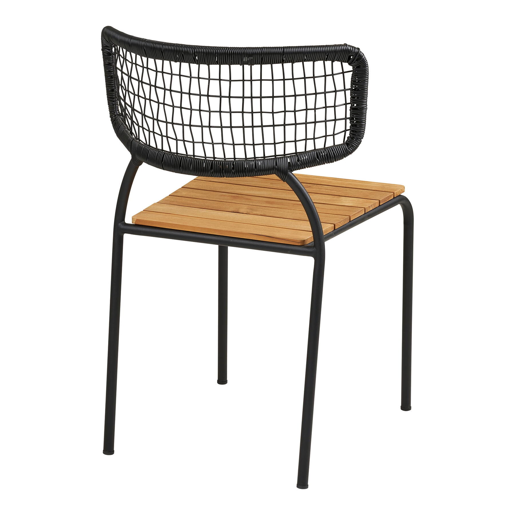 House Nordic Nashville Eetkmaerstoel Zwart|Teak set van 4