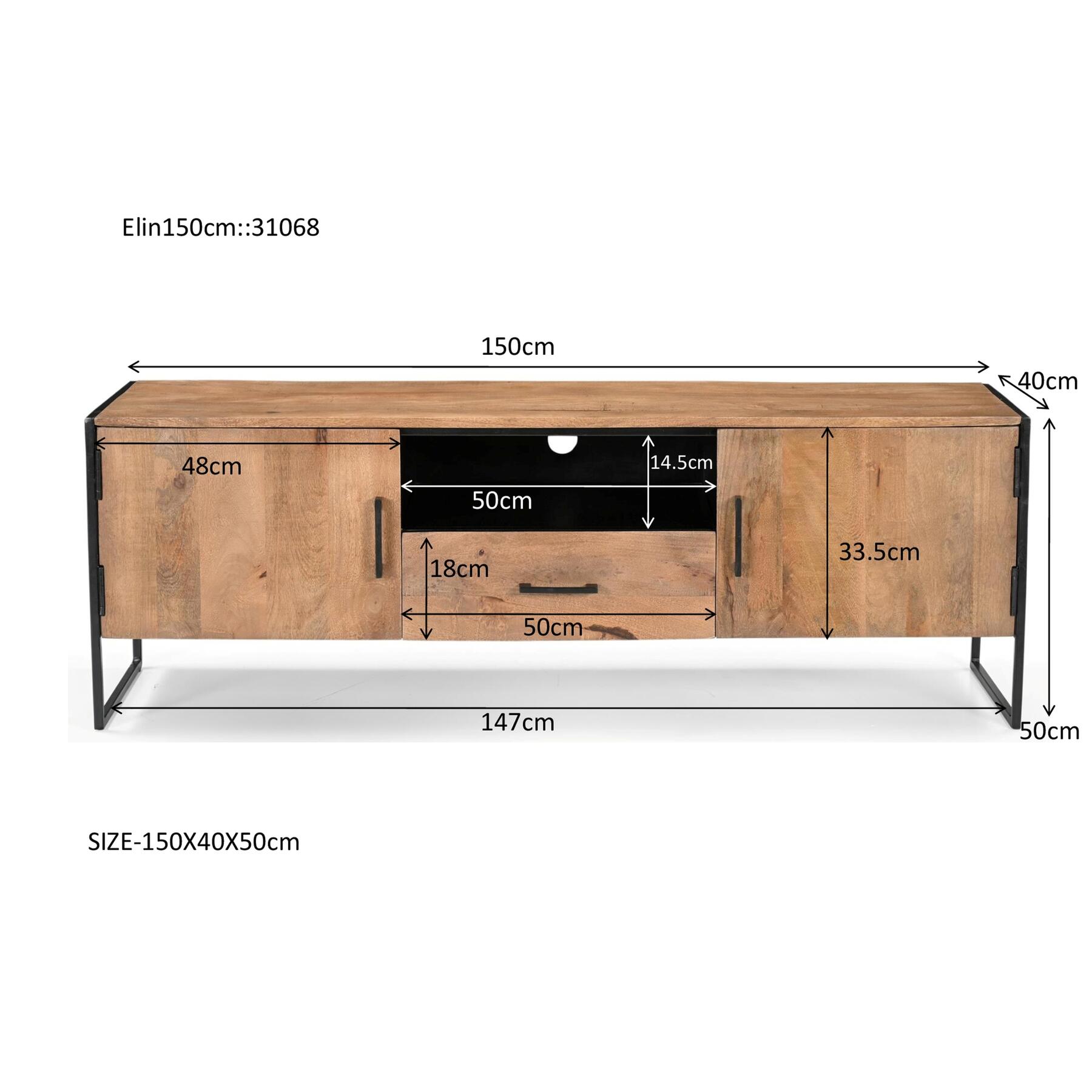 Livingfurn - Tv-meubel - Elin 150cm - Bruin