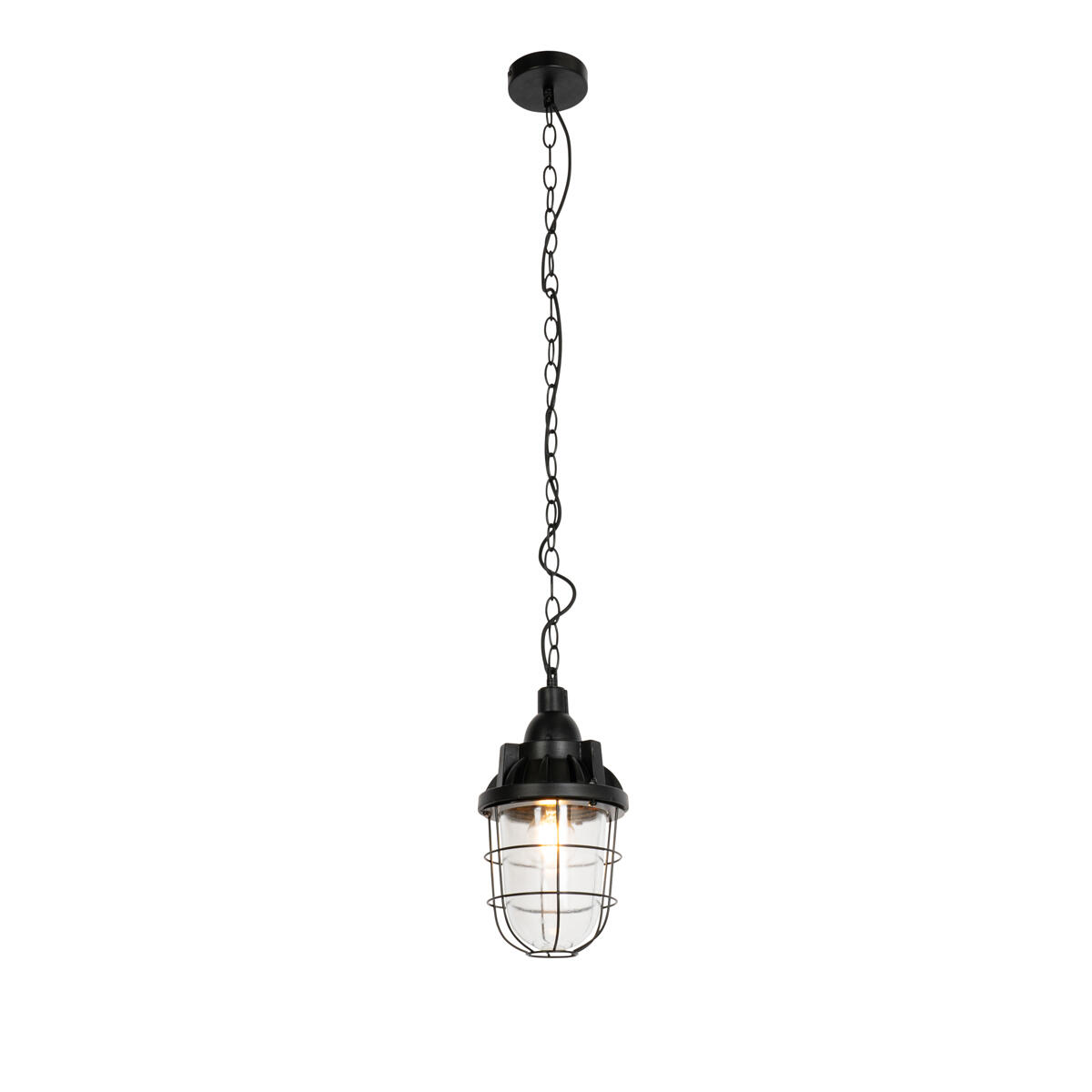 QAZQA Set van 2 industriële hanglampen zwart - Cabin
