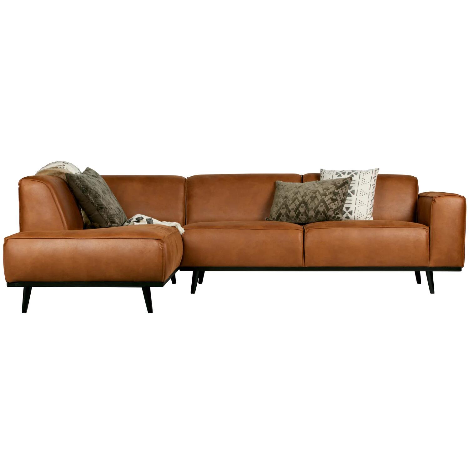 BePureHome Statement Hoekbank Links - Eco-leder - Cognac
