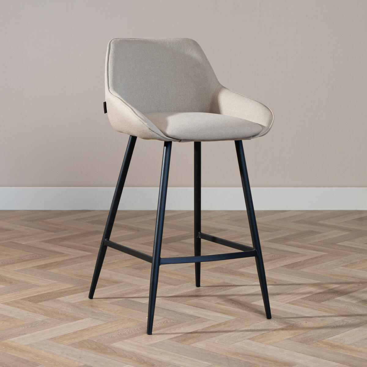 Bronx71 Scandinavische barkruk Lova gerecyclede stof taupe 68 cm