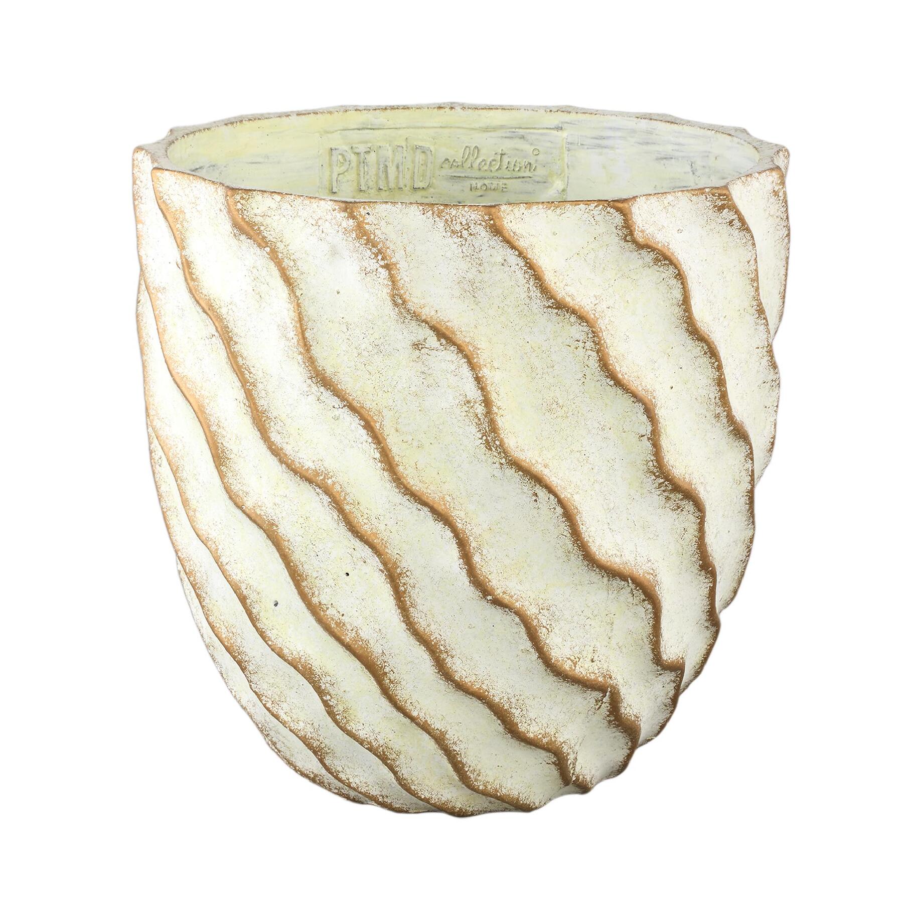 PTMD Bloempot Sharlae - 40x40x40 cm - Cement - Creme