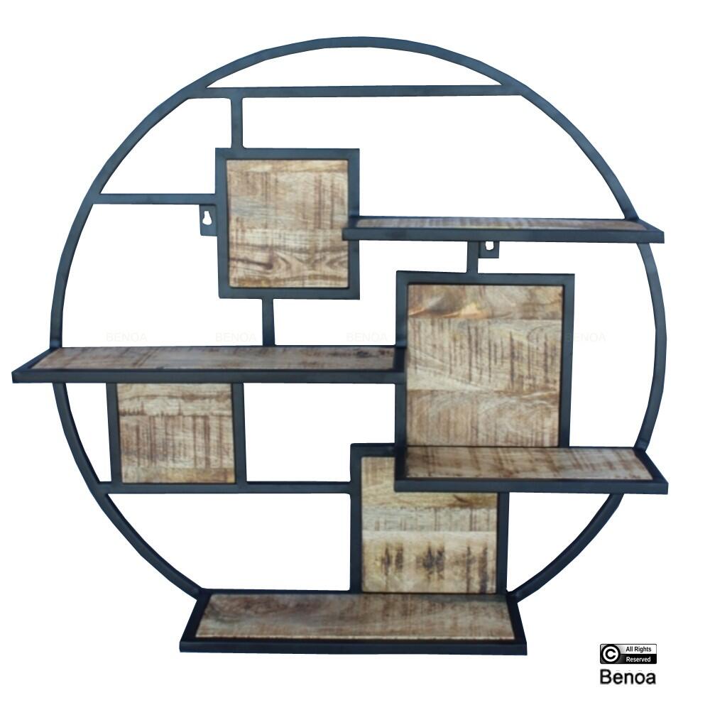 Benoa Cameron Iron & Wooden Round Wall Rack 100 kopen? Shop bij fonQ!