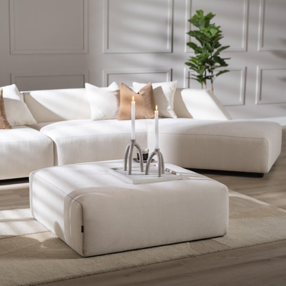 Bronx71 Hocker July chenille off white