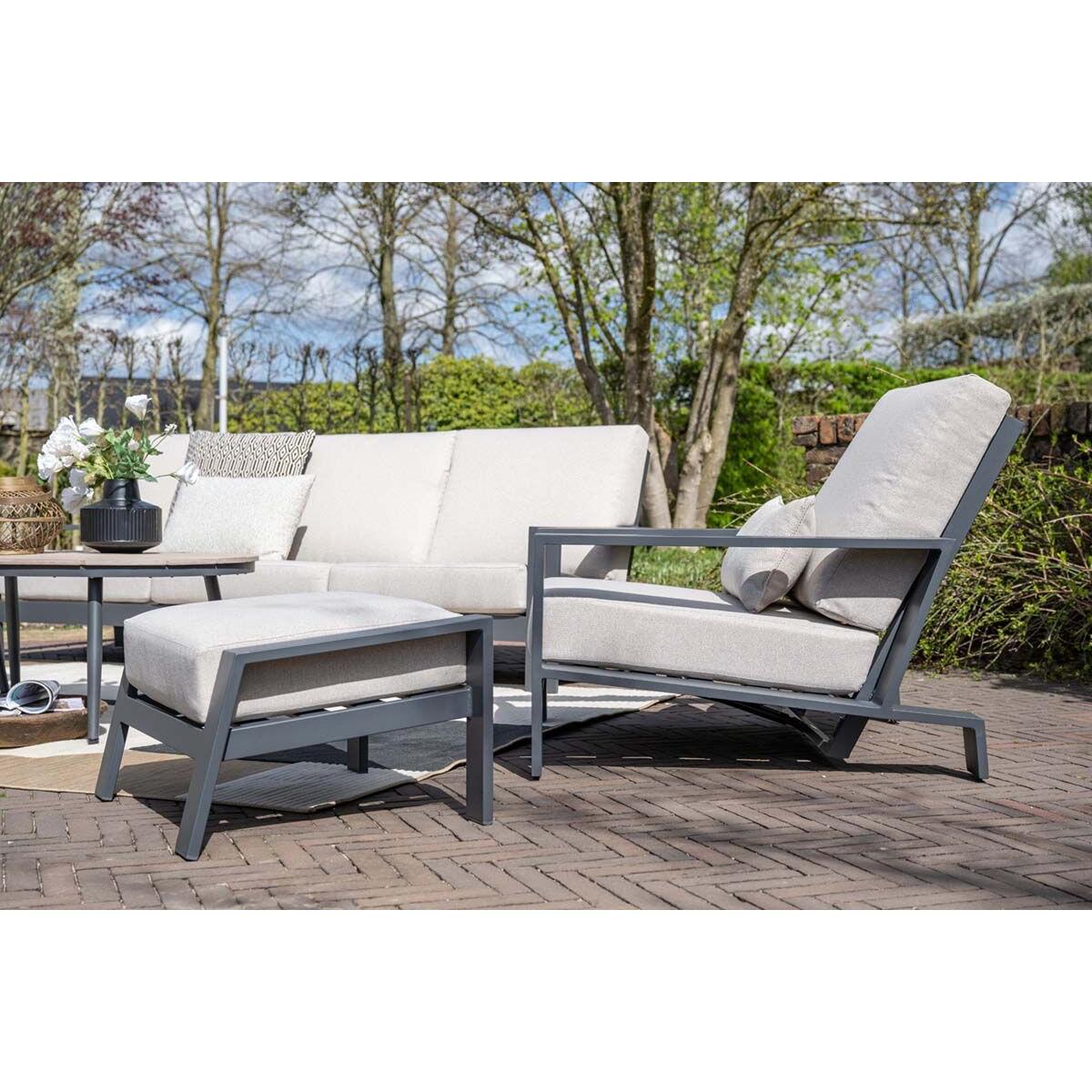 Lincoln lounge fauteuil - carbon black - desert sand