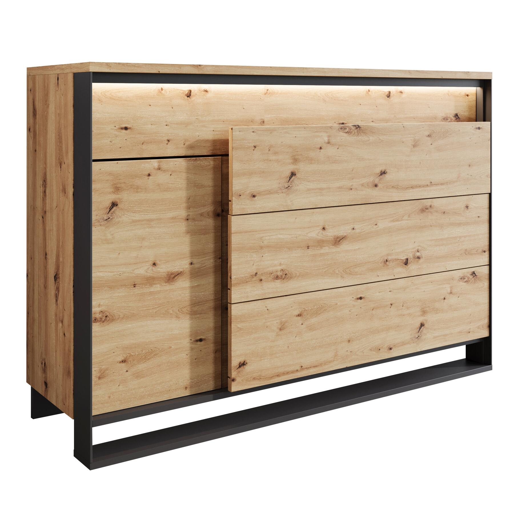 Meubella - Dressoir Quincy - Eiken - 130 cm