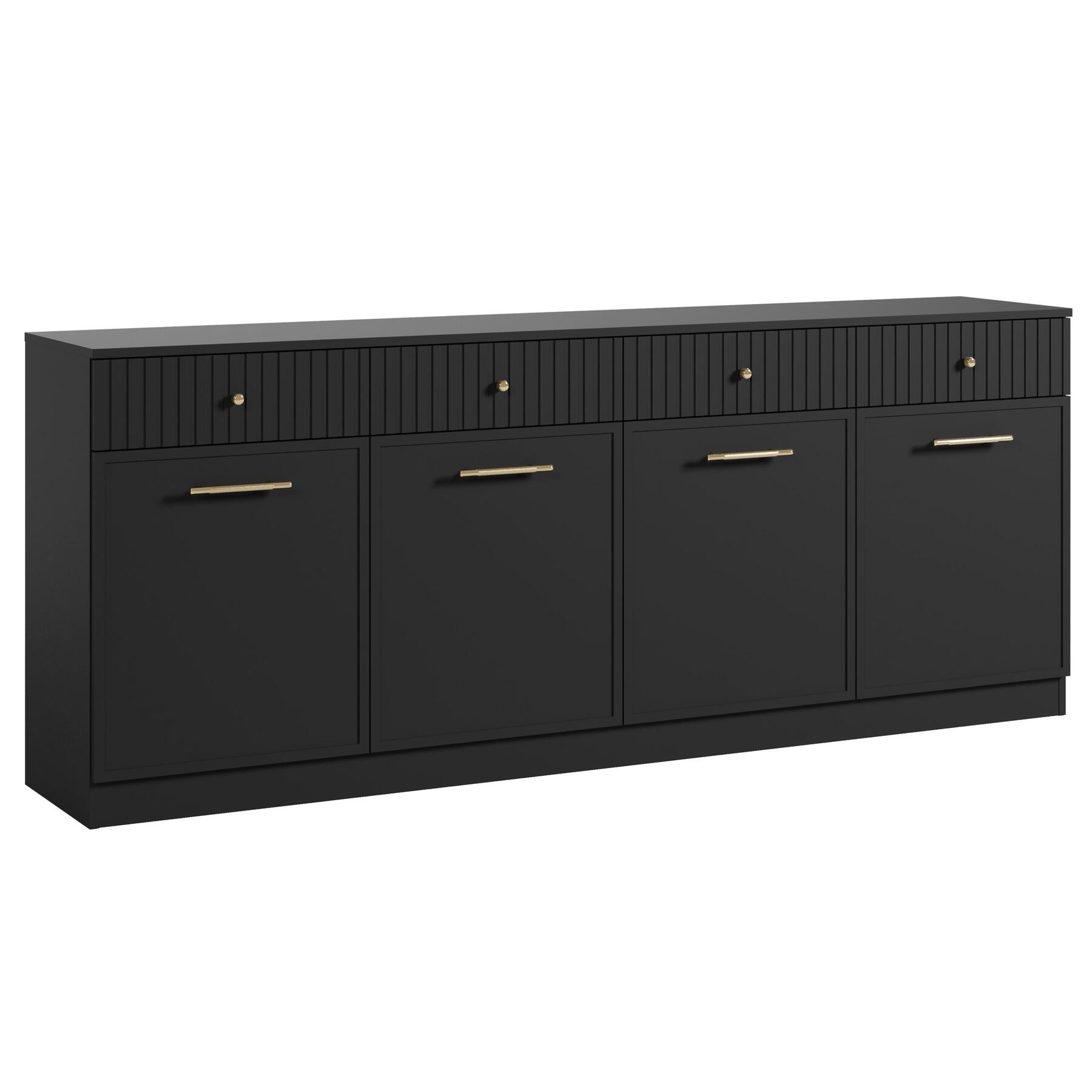 Meubella - Dressoir Dream - Zwart - 200 cm