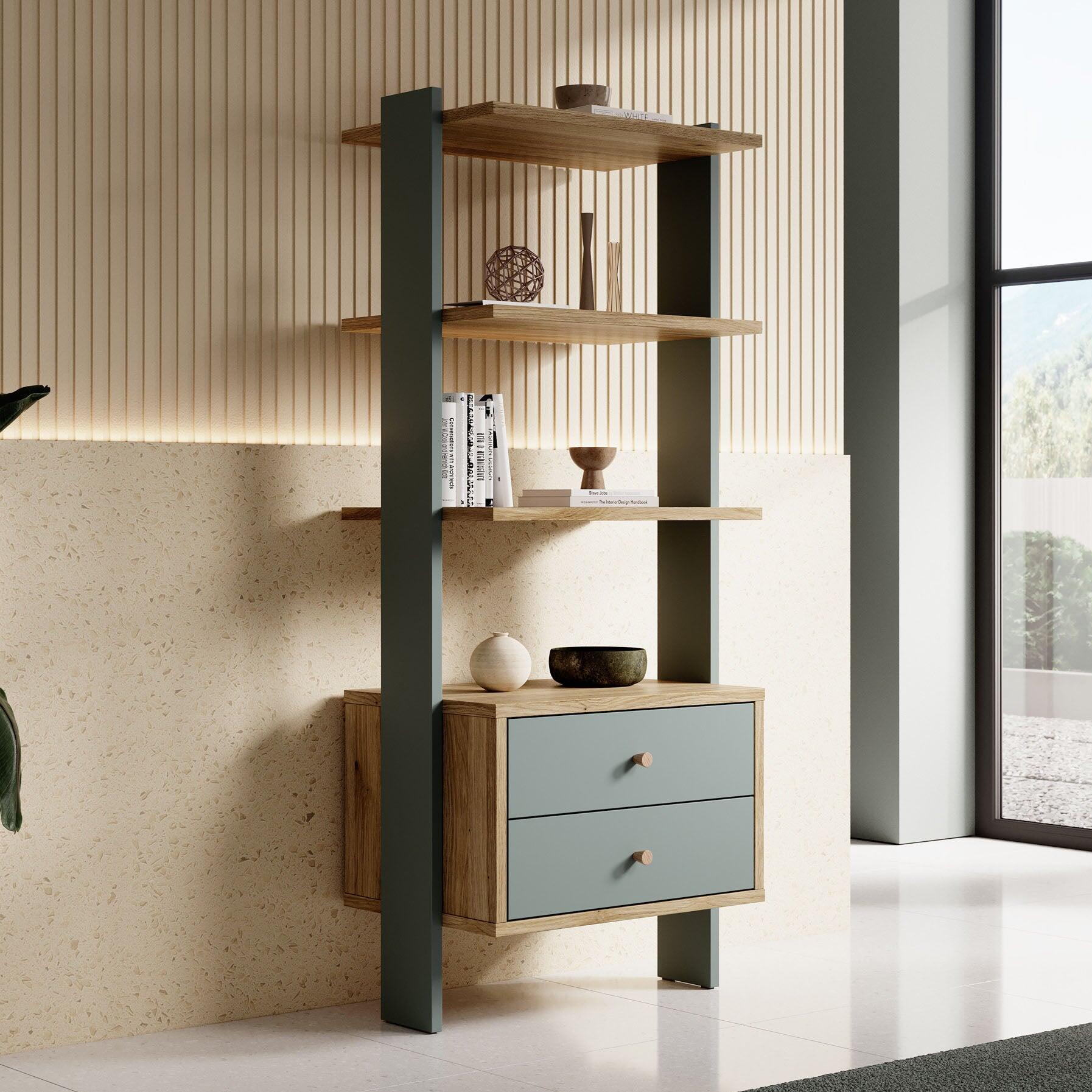 Meubella Boekenkast Wally - Groen - 64 cm