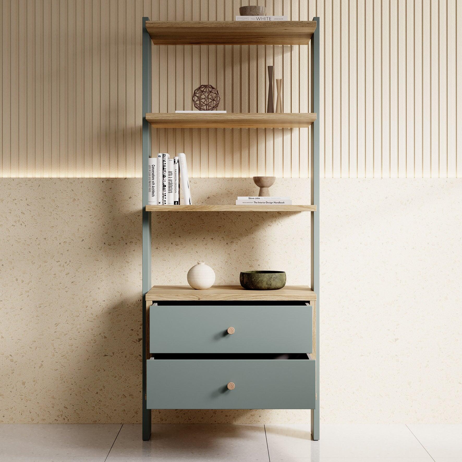 Meubella Boekenkast Wally - Groen - 64 cm