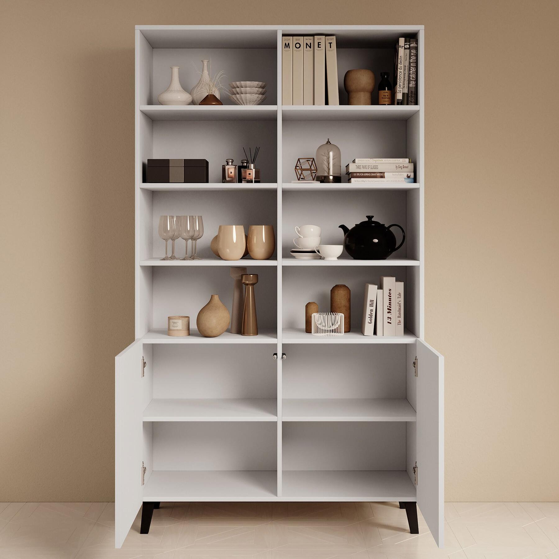 Meubella - Boekenkast Palamos - Wit - 100 cm