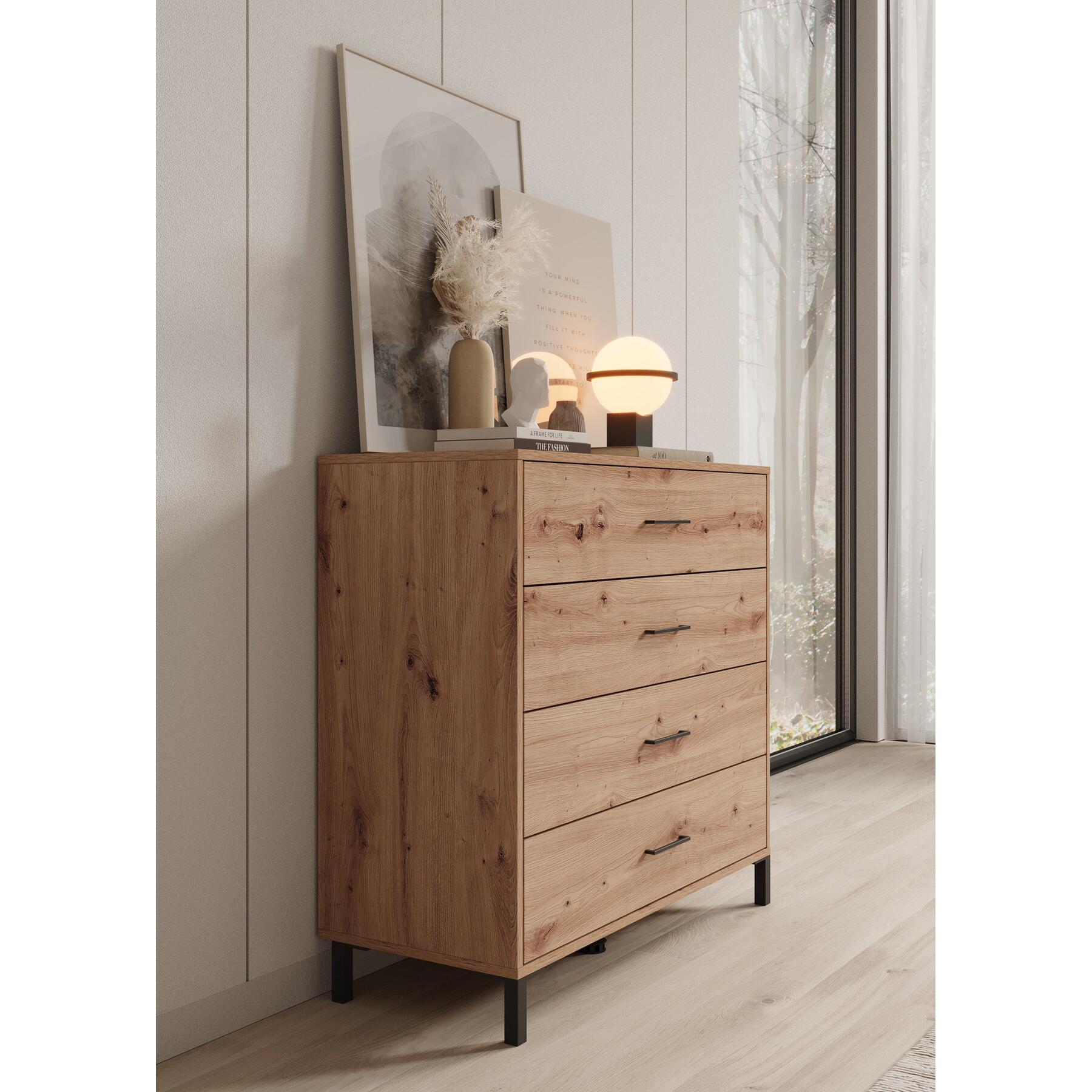 Meubella - Ladekast Vidor - Eiken - 93 cm