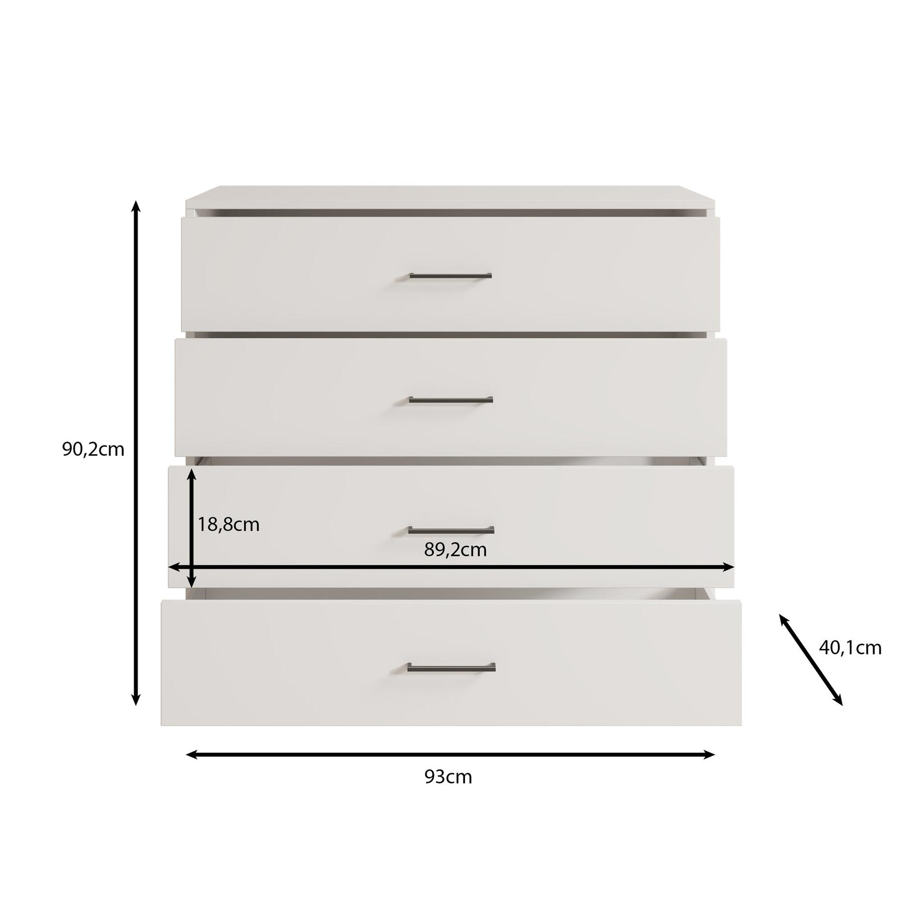 Meubella - Ladekast Vidor - Eiken - 93 cm