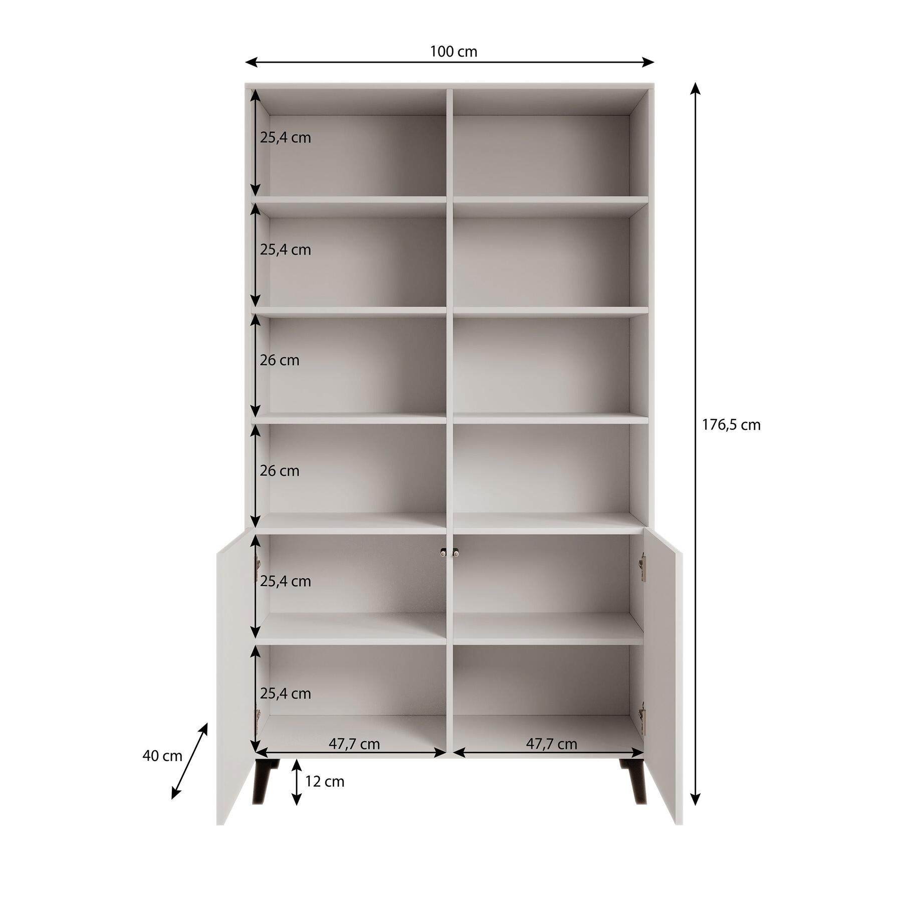 Meubella - Boekenkast Palamos - Wit - 100 cm