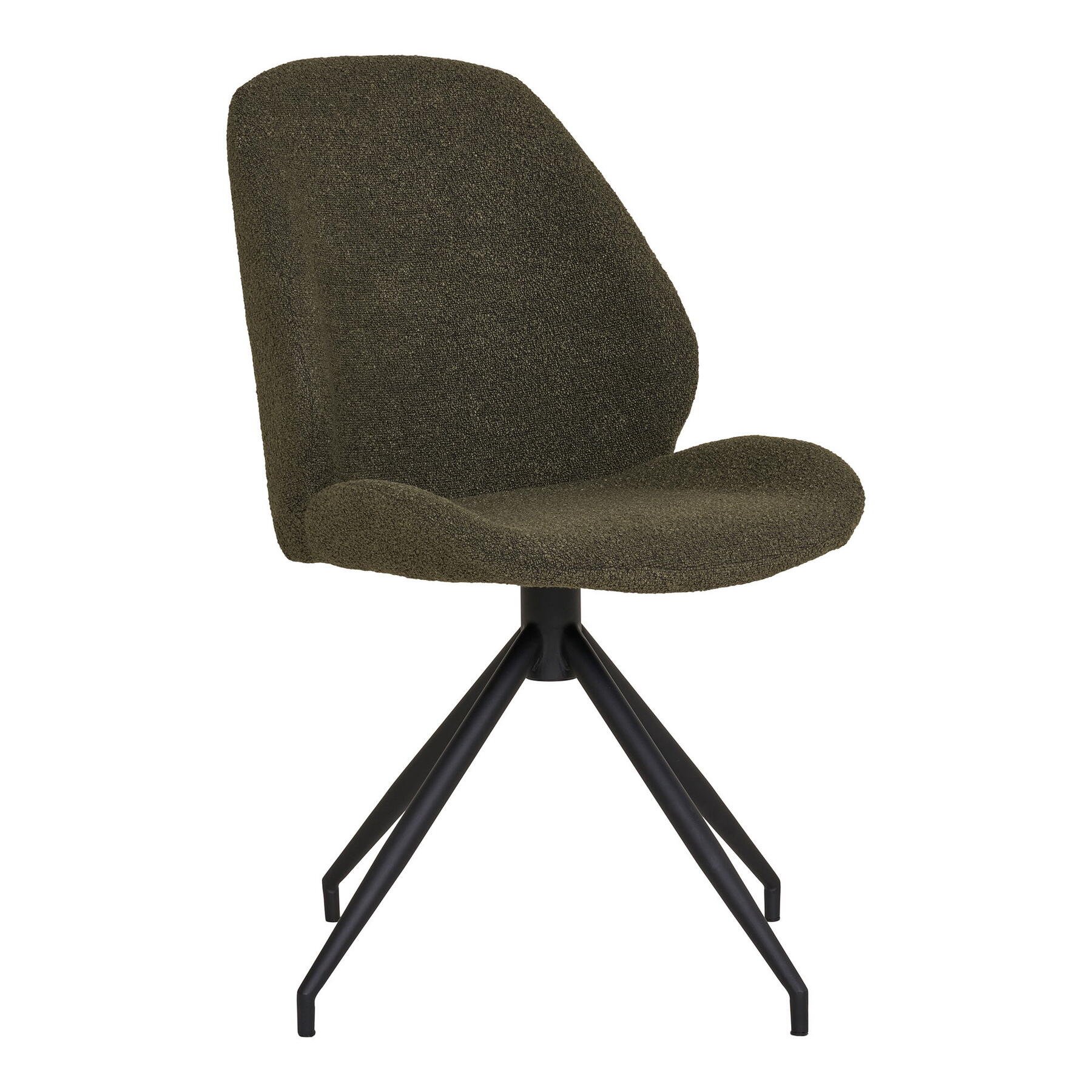 House Nordic Monte Carlo Groen Bouclé Draaistoel set van 2