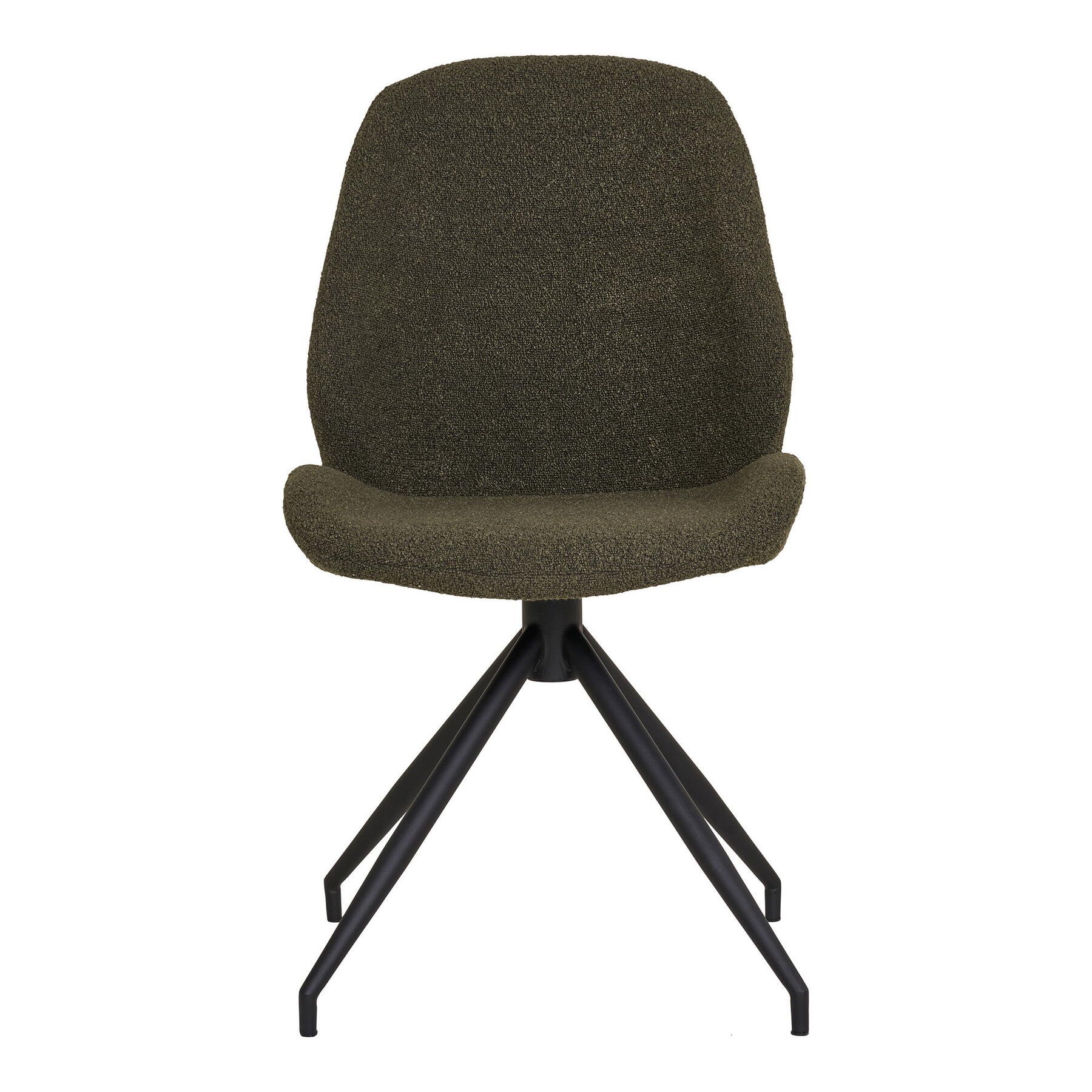 House Nordic Monte Carlo Groen Bouclé Draaistoel set van 2