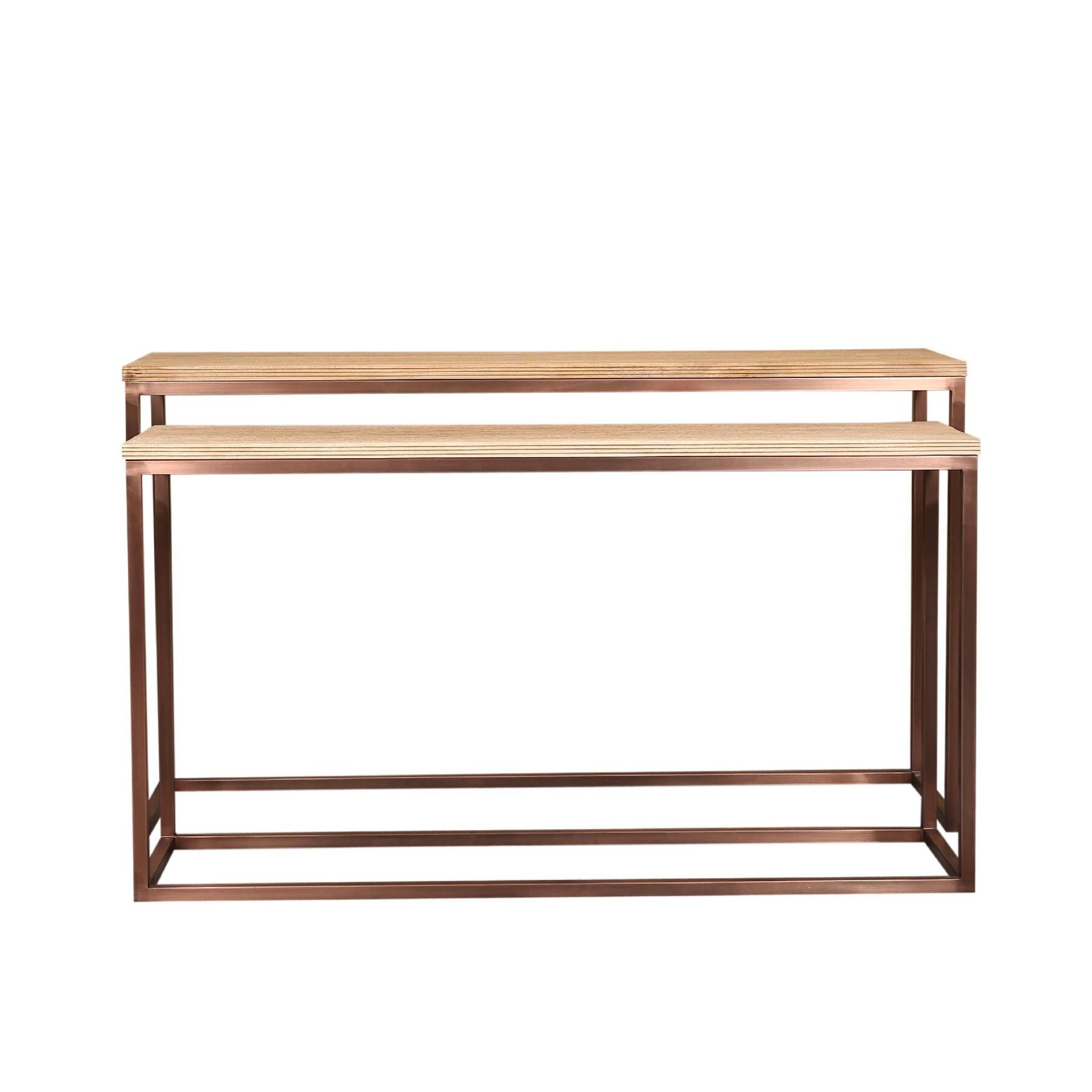 PTMD Zoah Copper mango wood rectangle sidetable SV2